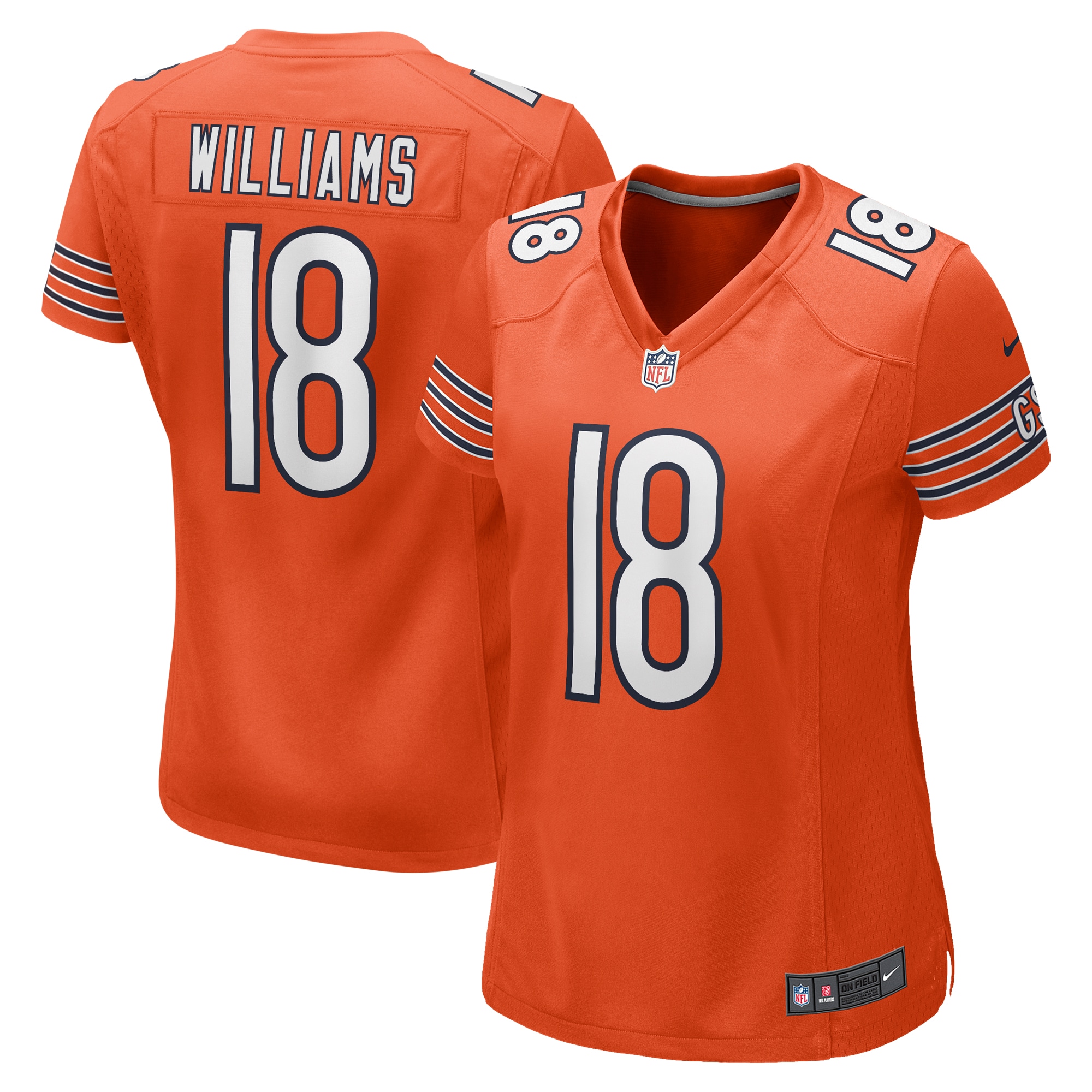 Women's Chicago Bears Caleb Williams Orange Alternate Game Jersey JS3811 Saliibo