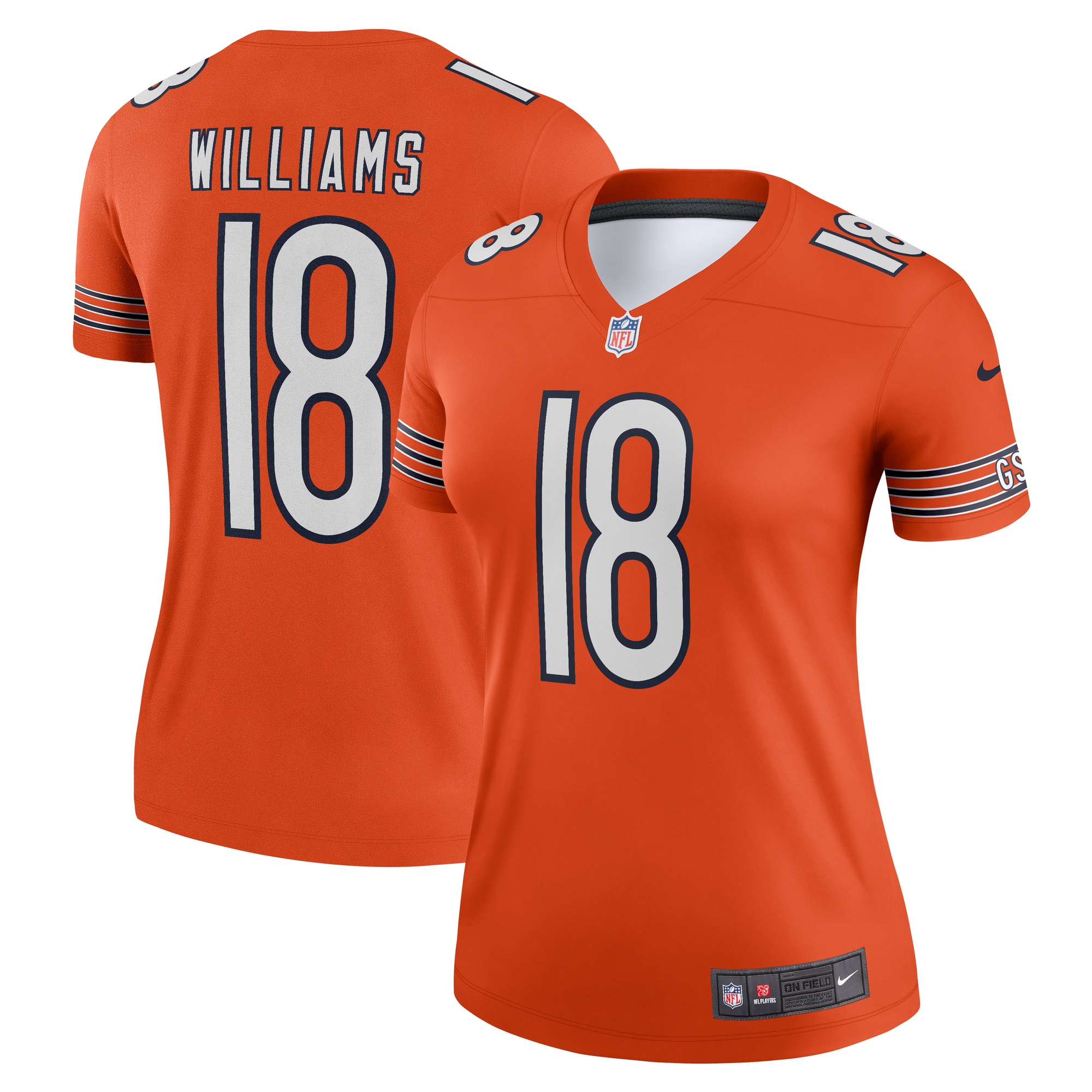 Women's Chicago Bears Caleb Williams Orange Alternate Legend Player Performance Top JS9880 Saliibo