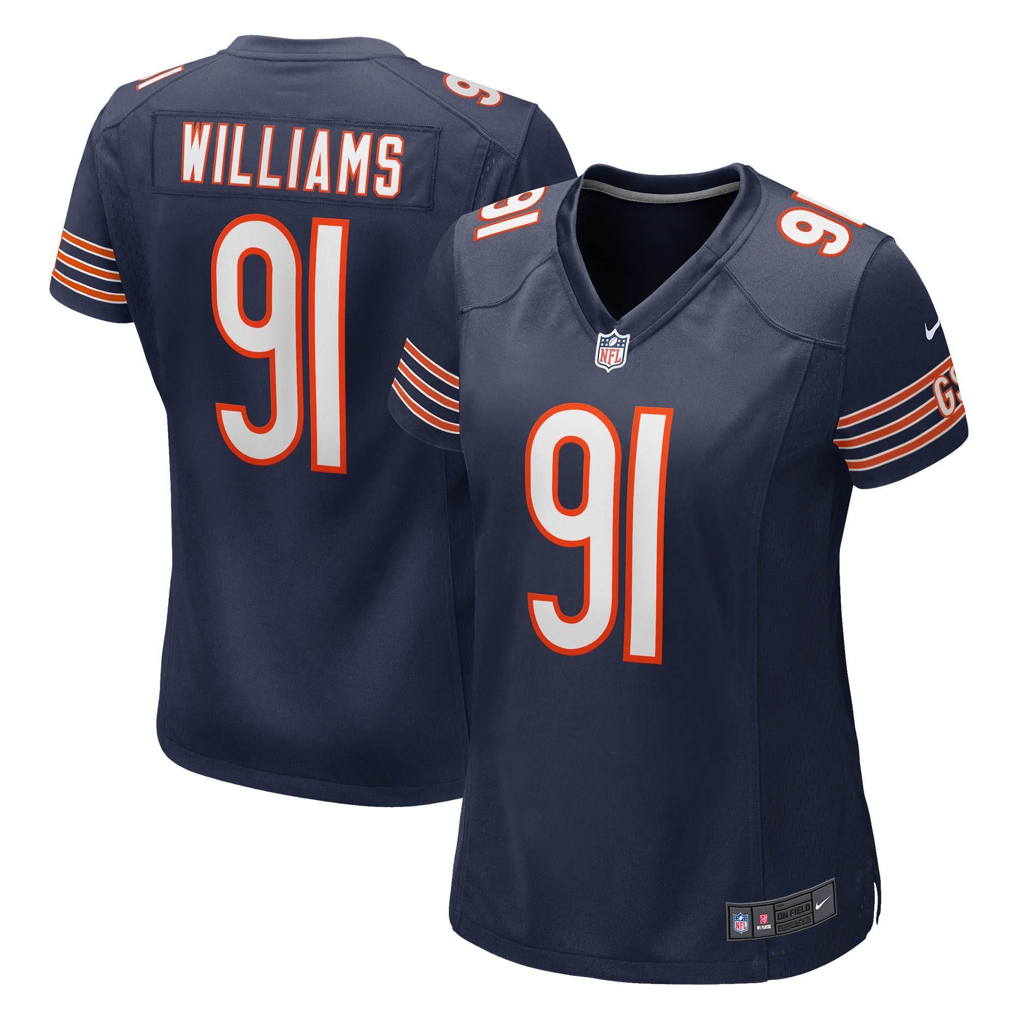 Women's Chicago Bears Chris Williams Navy Game Jersey JS3974 Saliibo
