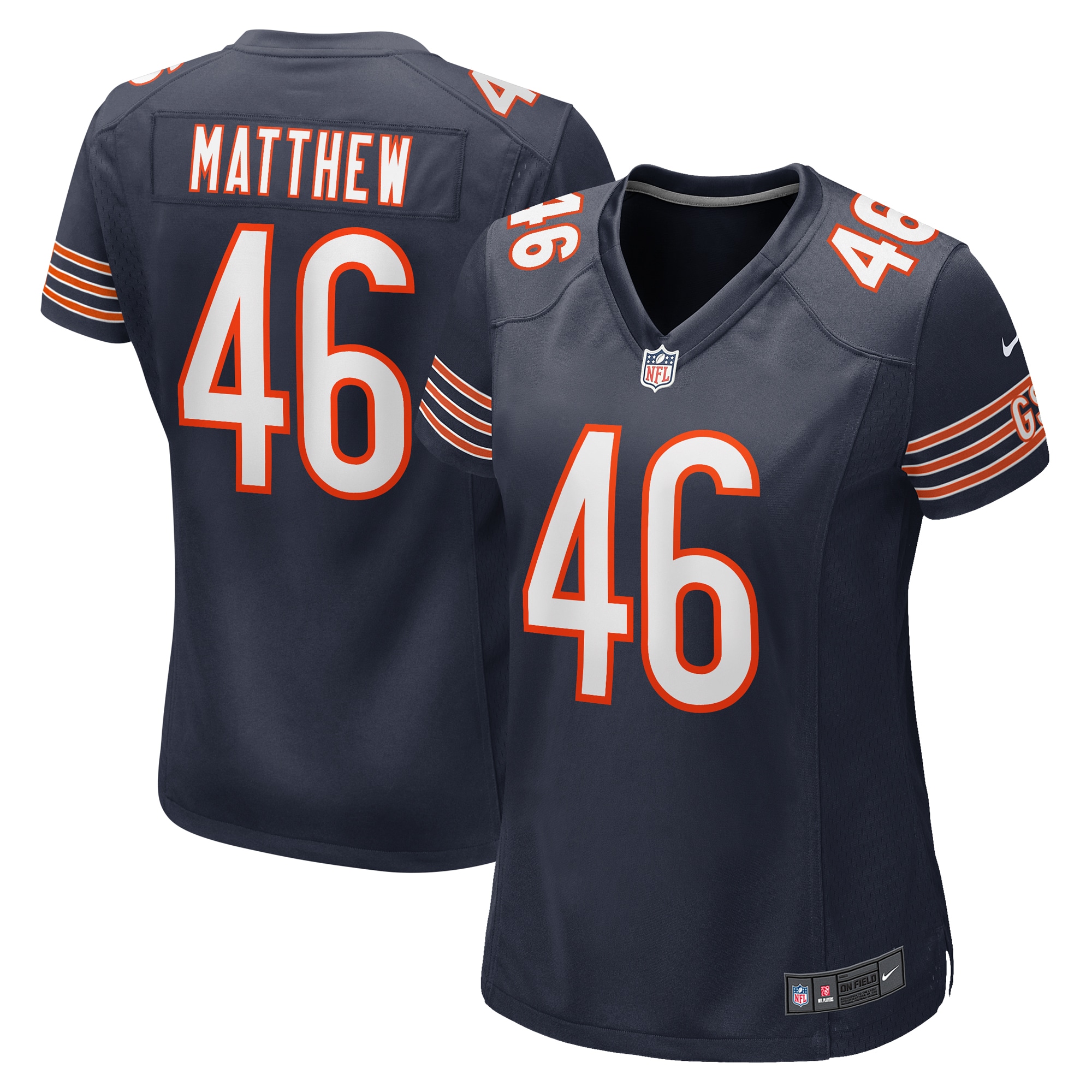 Women's Chicago Bears Christian Matthew Navy Game Jersey JS6417 Saliibo