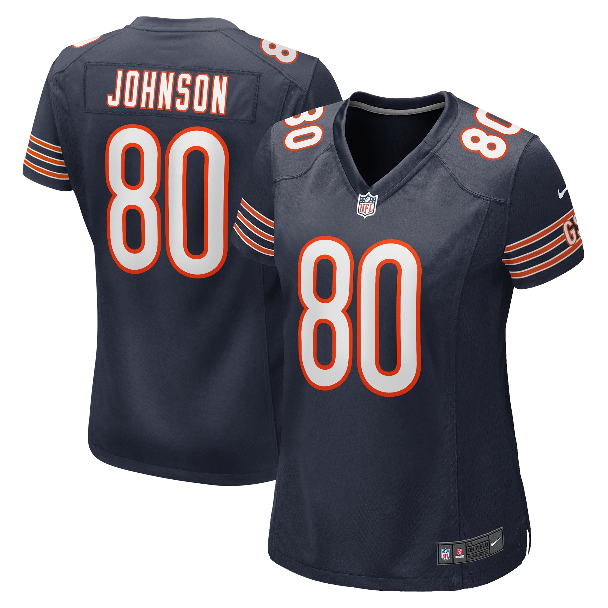 Women's Chicago Bears Collin Johnson Navy Game Jersey JS3577 Saliibo