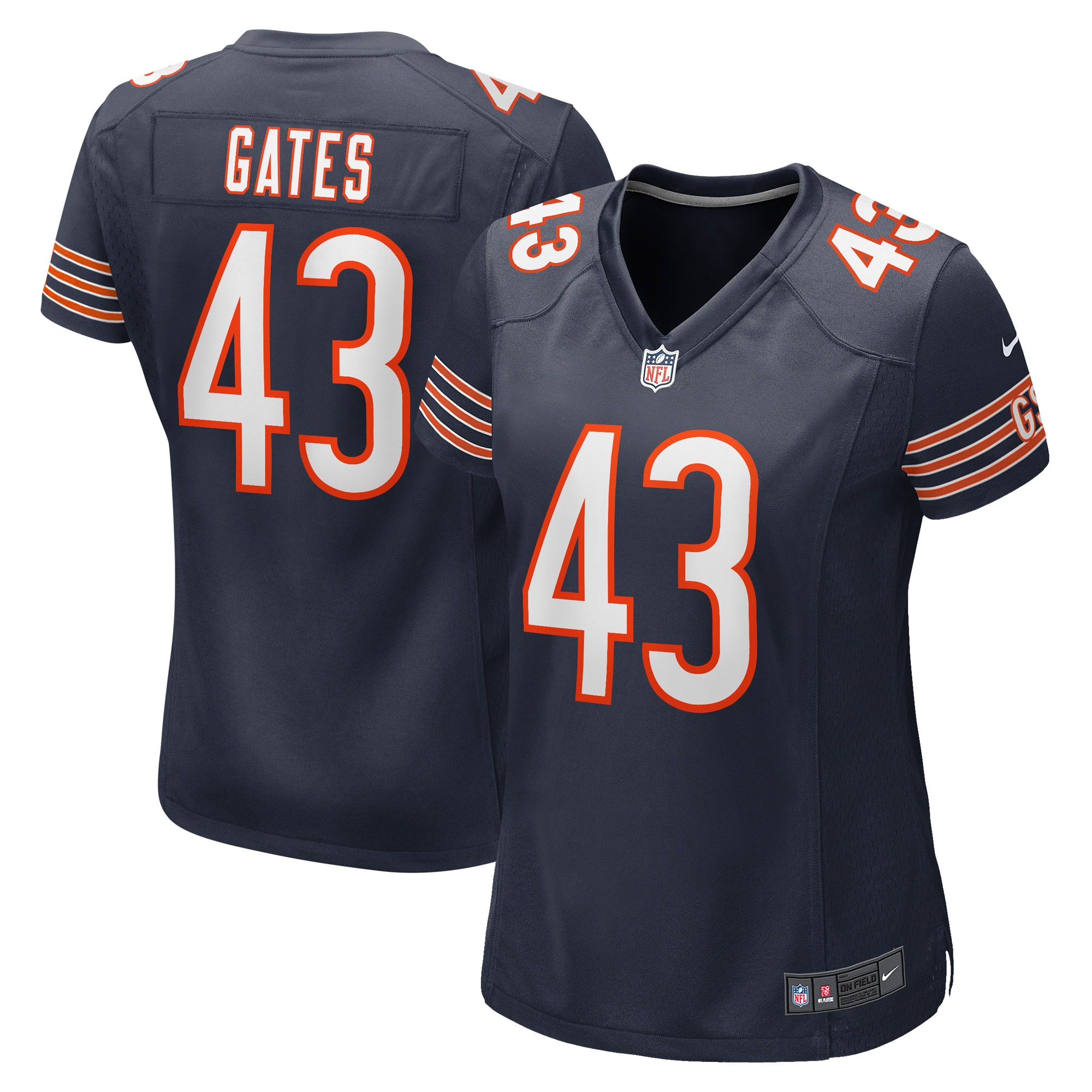Women's Chicago Bears DeMarquis Gates Navy Game Player Jersey JS9666 Saliibo