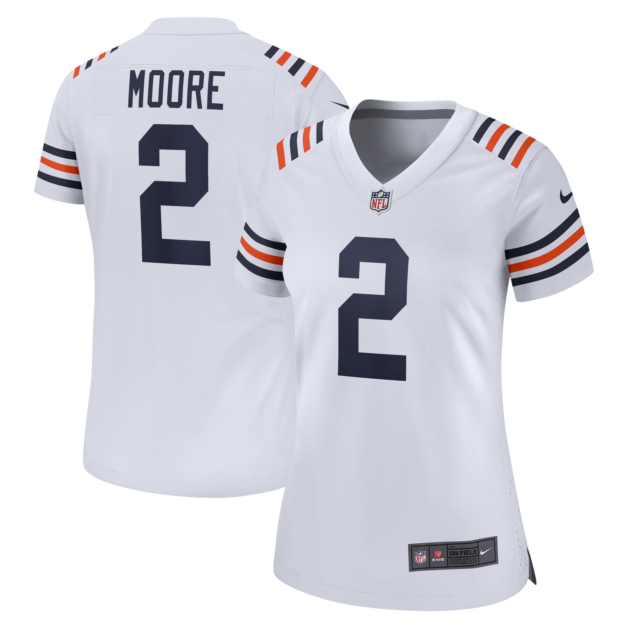 Women's Chicago Bears D.J. Moore White Alternate Game Jersey JS3179 Saliibo