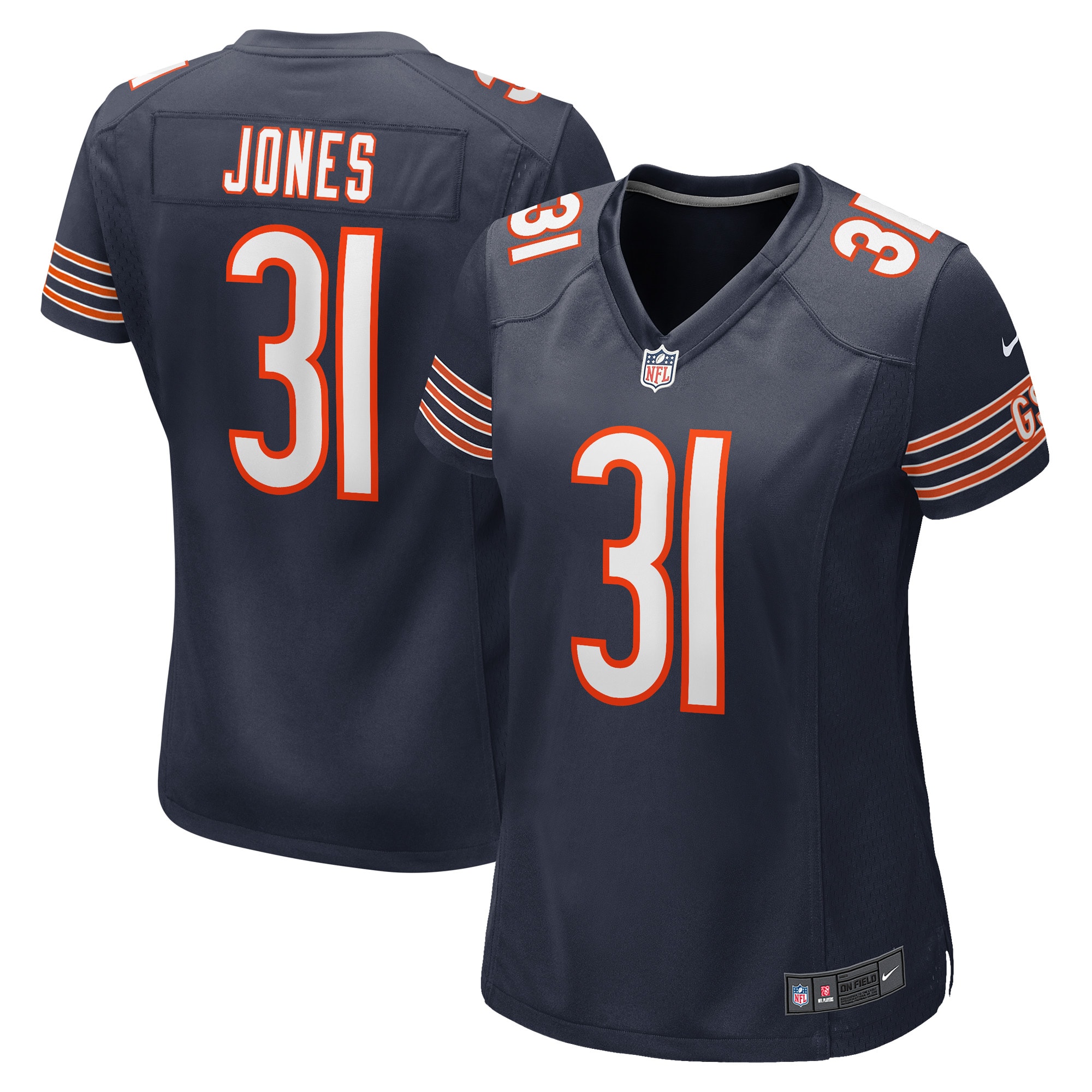 Women's Chicago Bears Jaylon Jones Navy Game Player Jersey JS9313 Saliibo