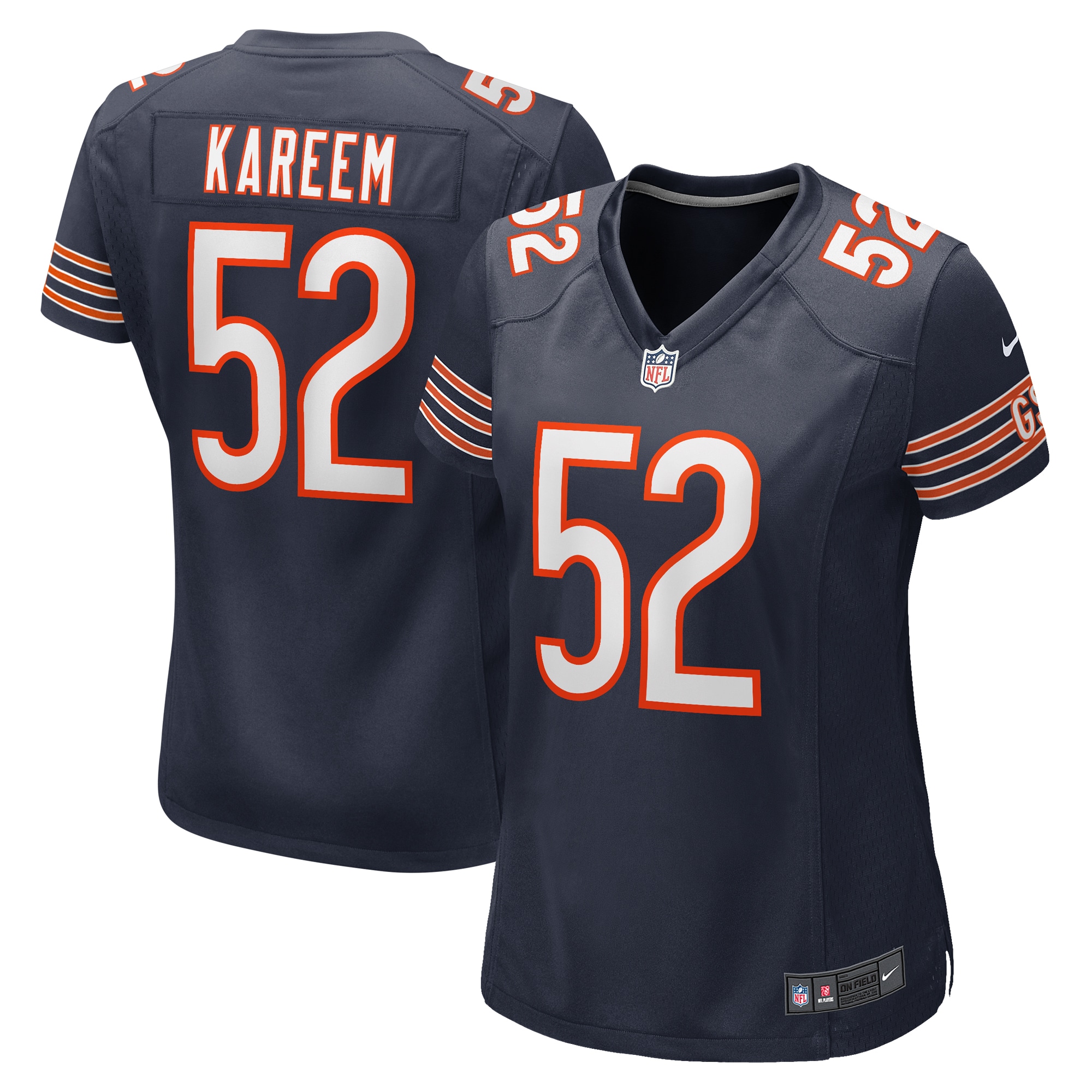 Women's Chicago Bears Khalid Kareem Navy Team Game Jersey JS8601 Saliibo