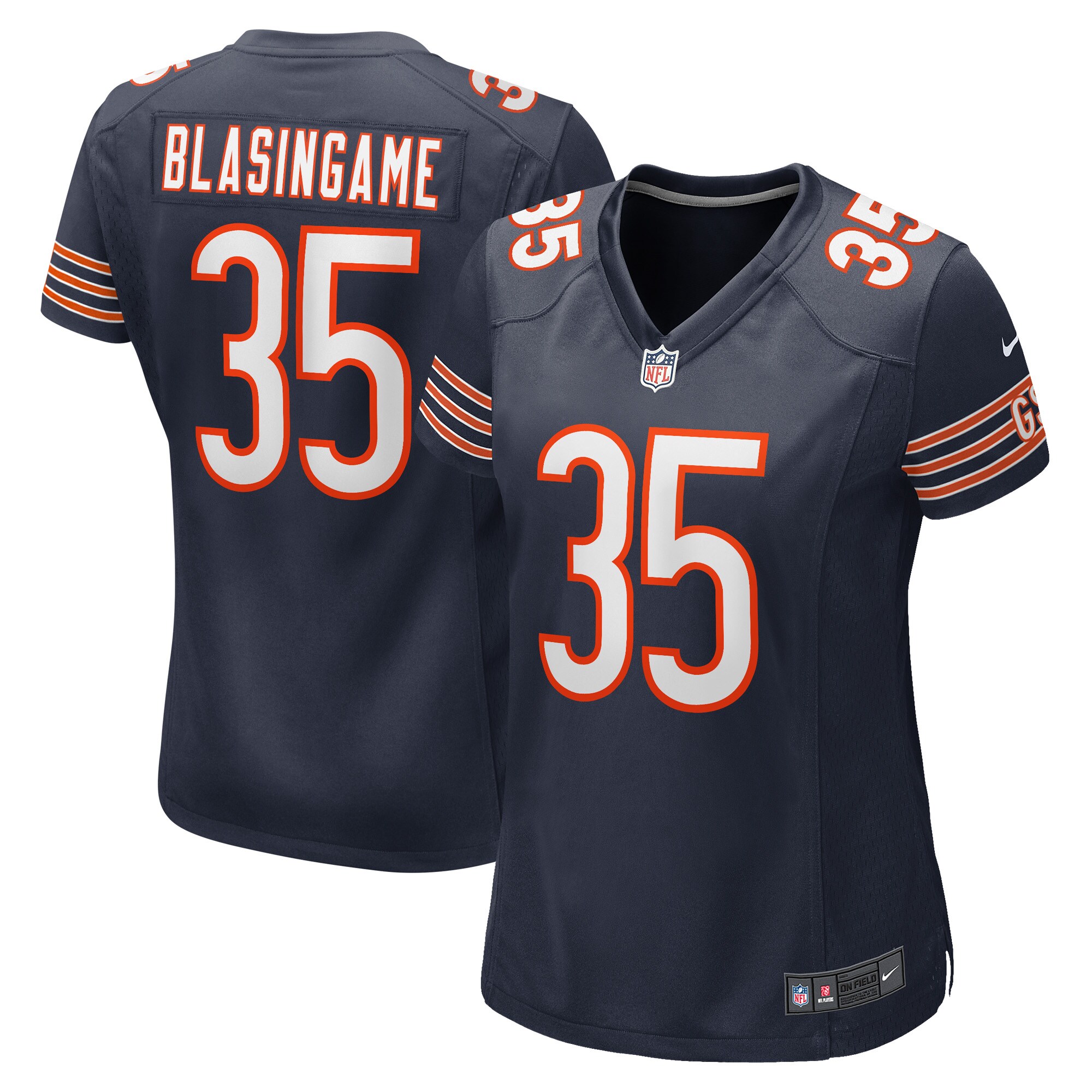 Women's Chicago Bears Khari Blasingame Navy Game Player Jersey JS5236 Saliibo