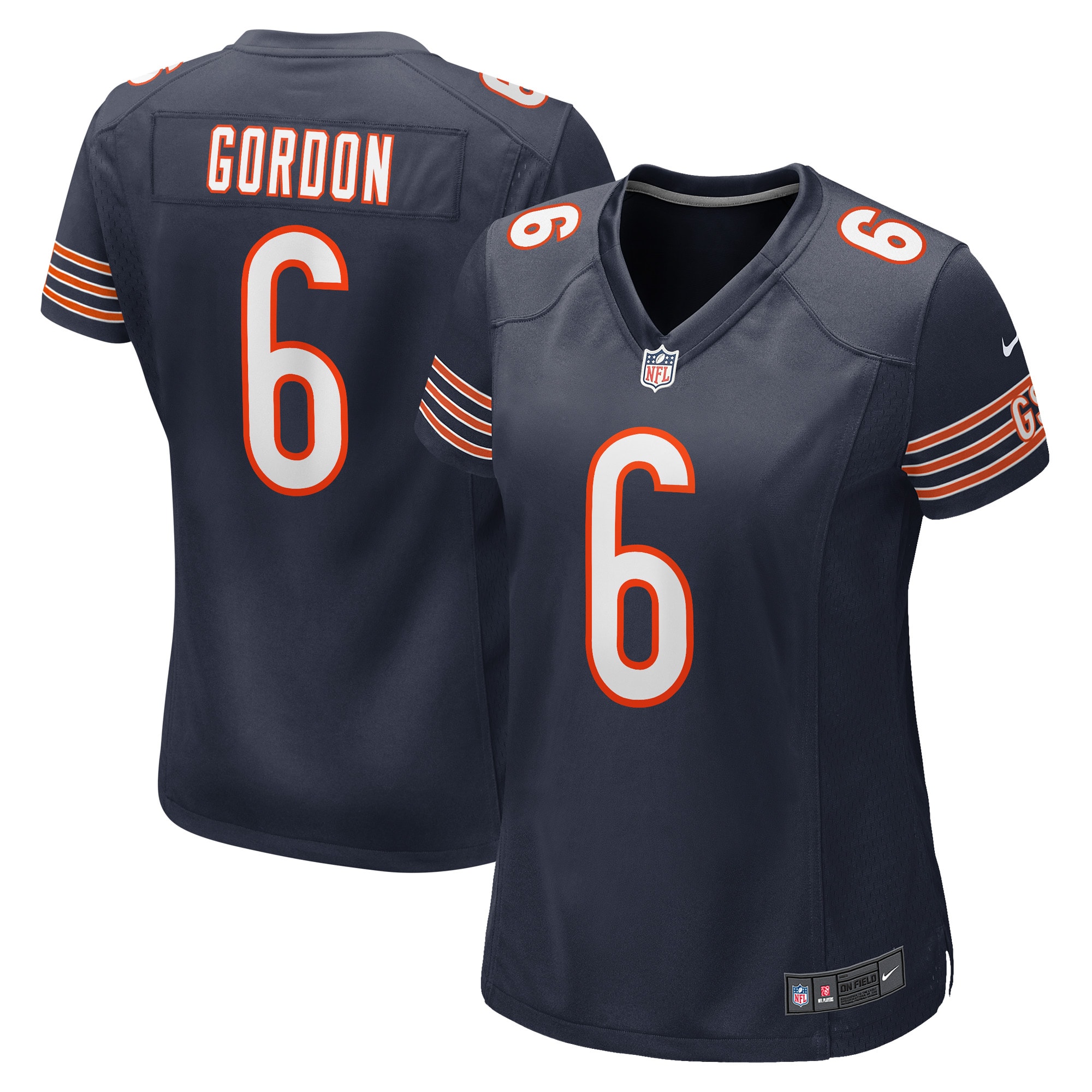 Women's Chicago Bears Kyler Gordon Navy Game Player Jersey JS9157 Saliibo