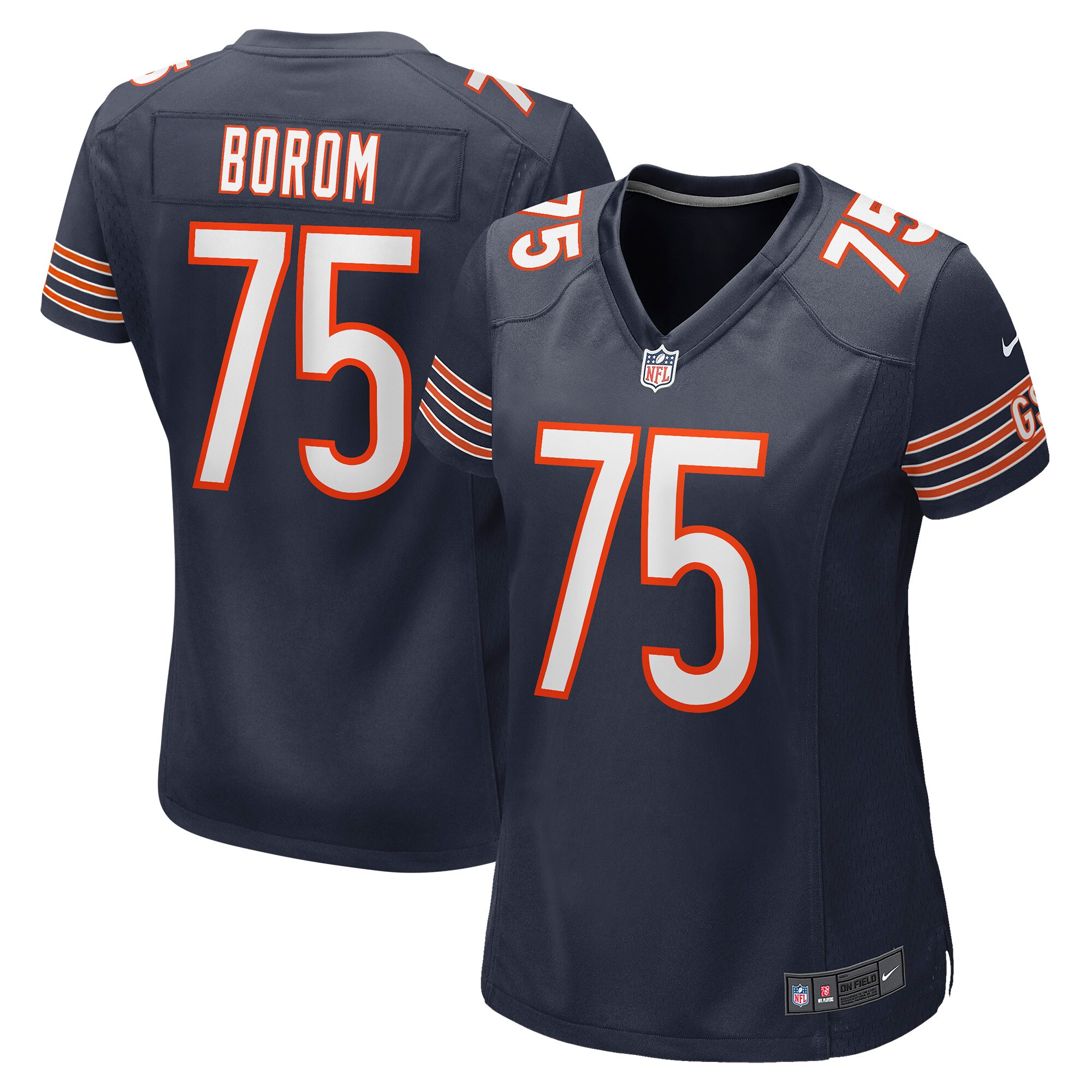 Women's Chicago Bears Larry Borom Navy Game Jersey JS4679 Saliibo