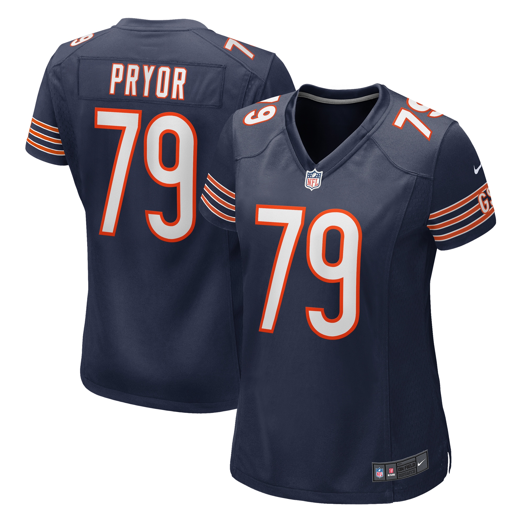 Women's Chicago Bears Matt Pryor Navy Game Jersey JS6193 Saliibo