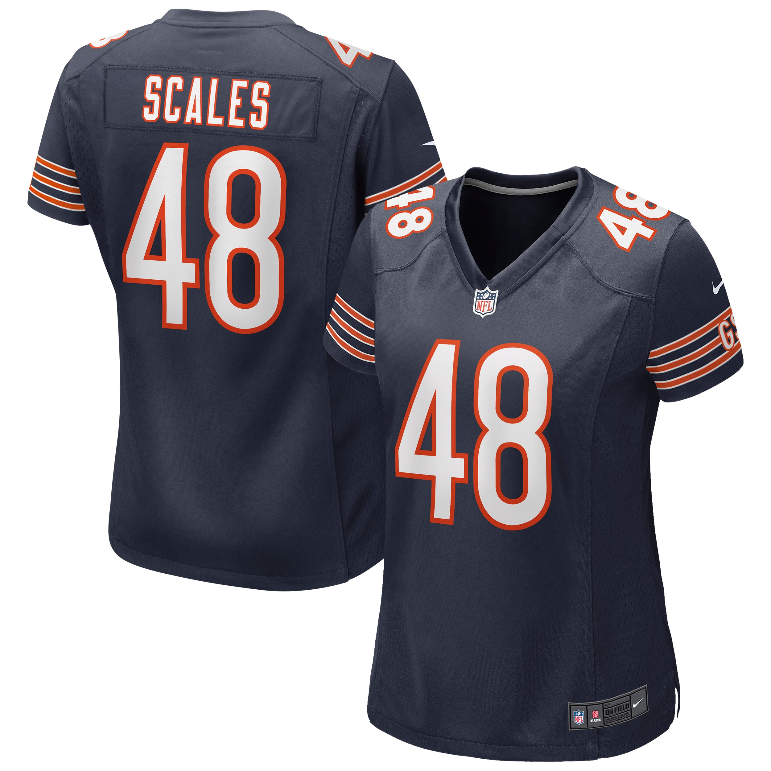 Women's Chicago Bears Patrick Scales Navy Game Jersey JS8376 Saliibo