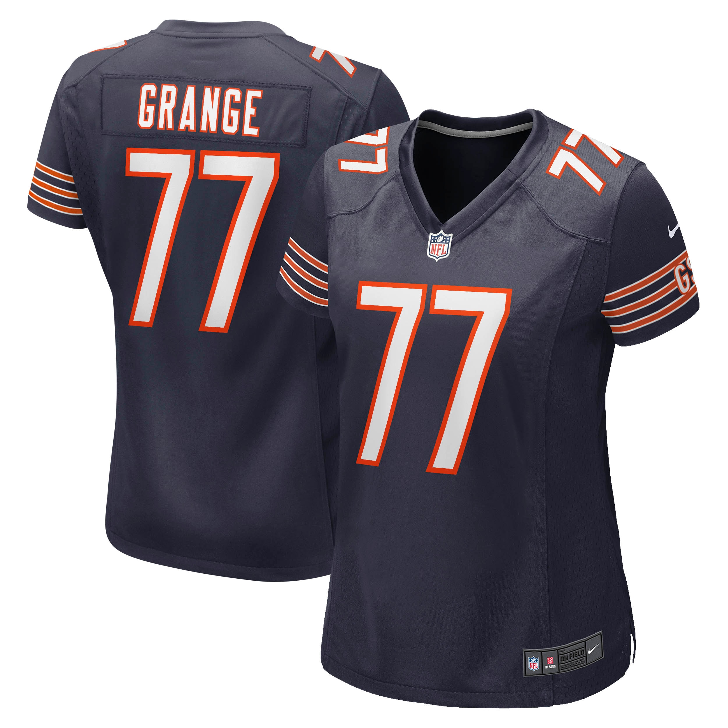 Women's Chicago Bears Red Grange Navy Retired Player Jersey JS3538 Saliibo