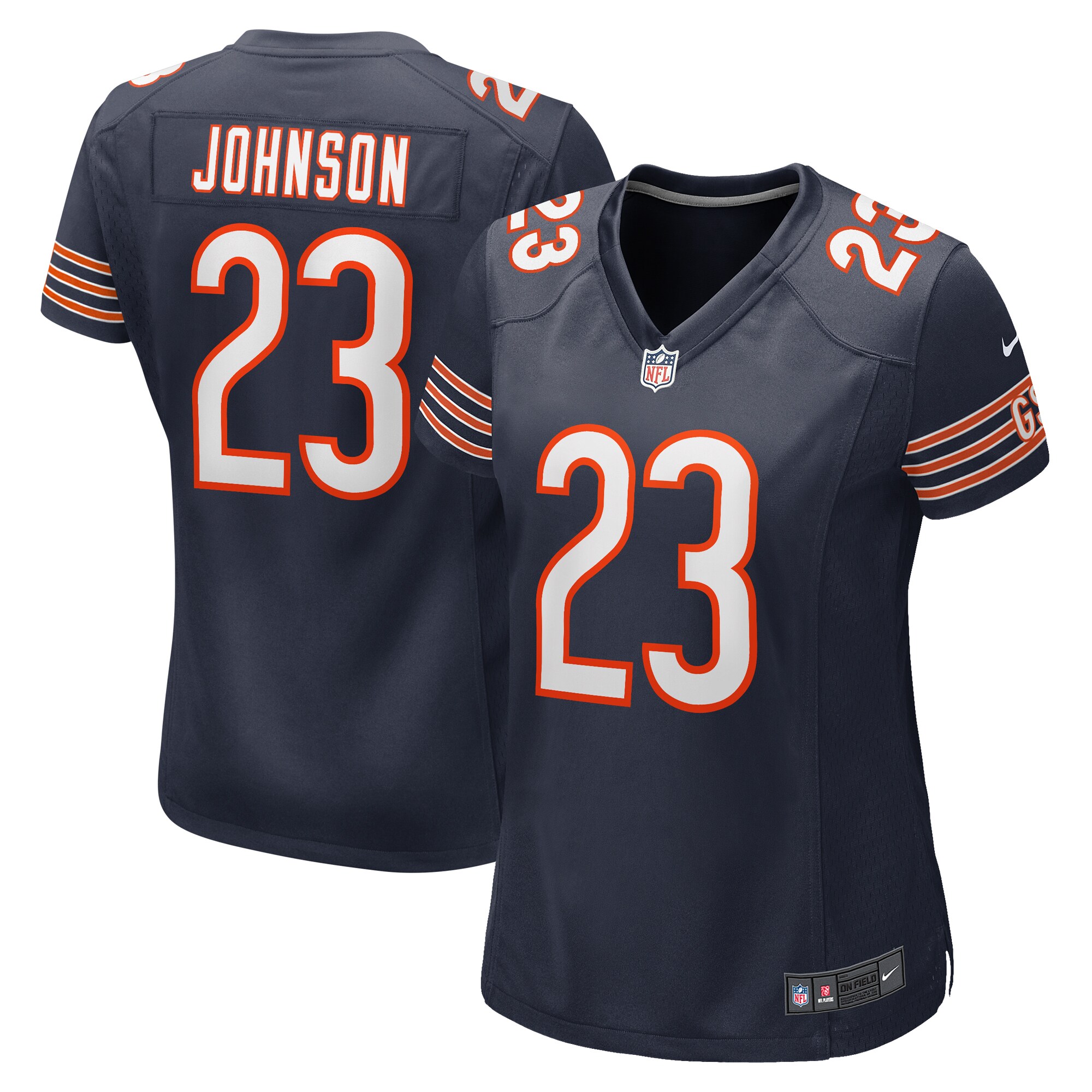 Women's Chicago Bears Roschon Johnson Navy Team Game Jersey JS9359 Saliibo