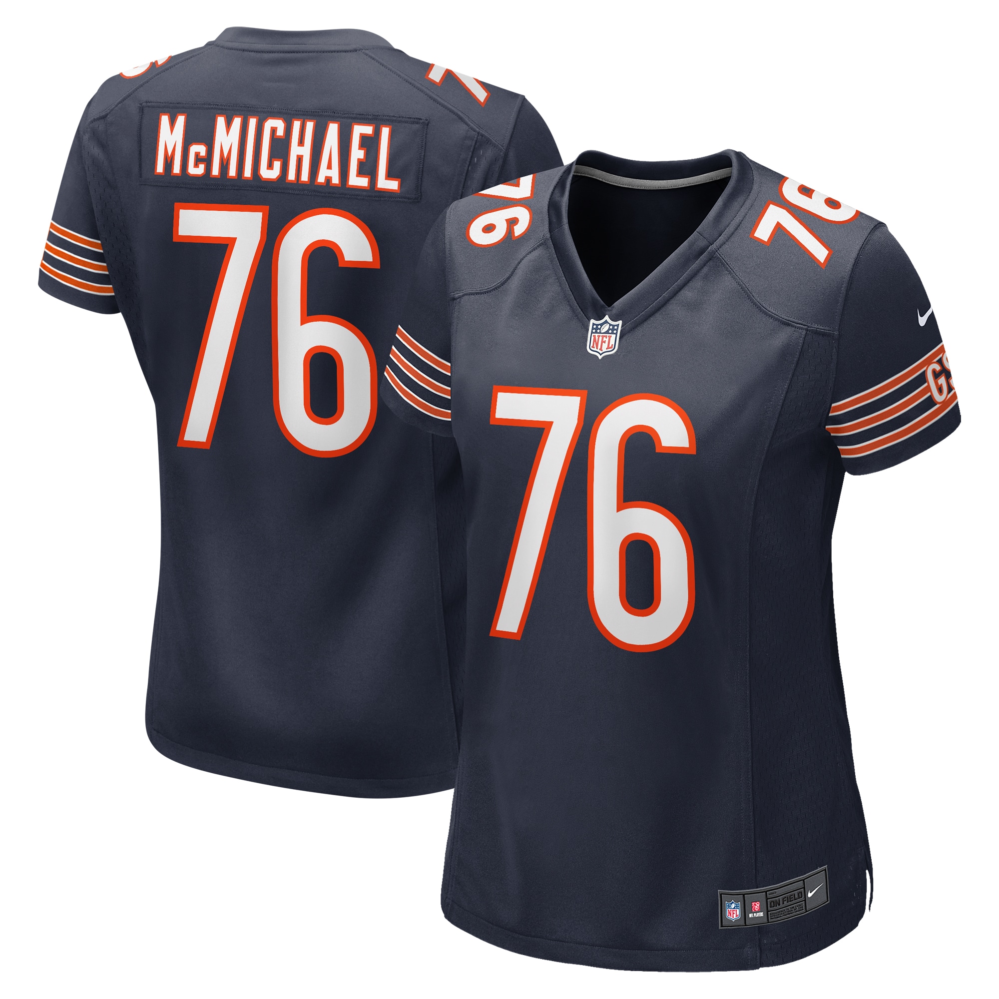 Women's Chicago Bears Steve McMichael Navy Retired Player Game Jersey JS6948 Saliibo