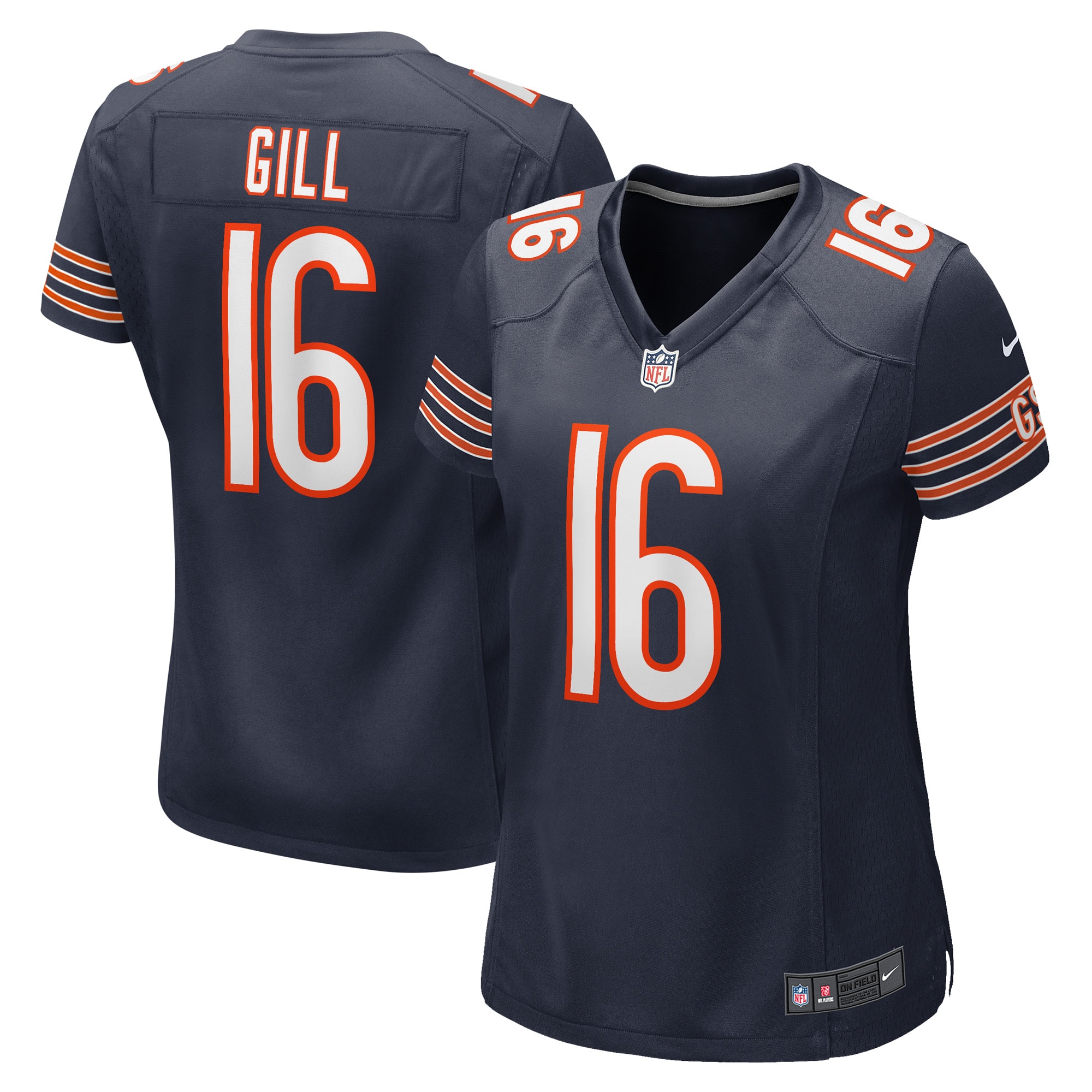 Women's Chicago Bears Trenton Gill Navy Game Player Jersey JS3257 Saliibo