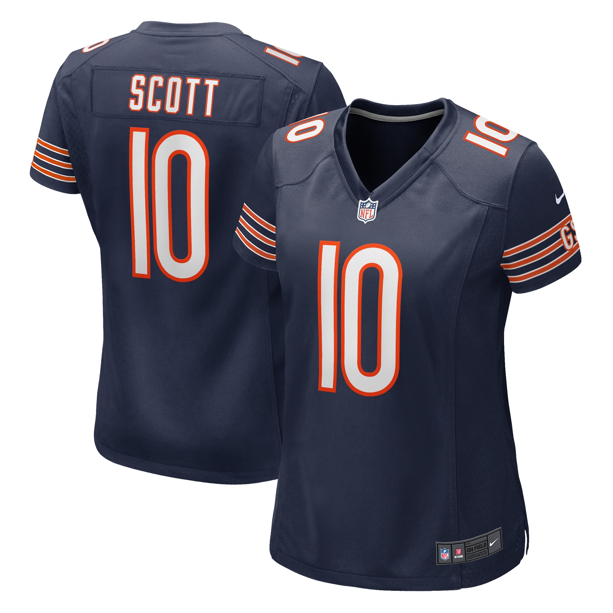 Women's Chicago Bears Tyler Scott Navy Game Jersey JS5765 Saliibo