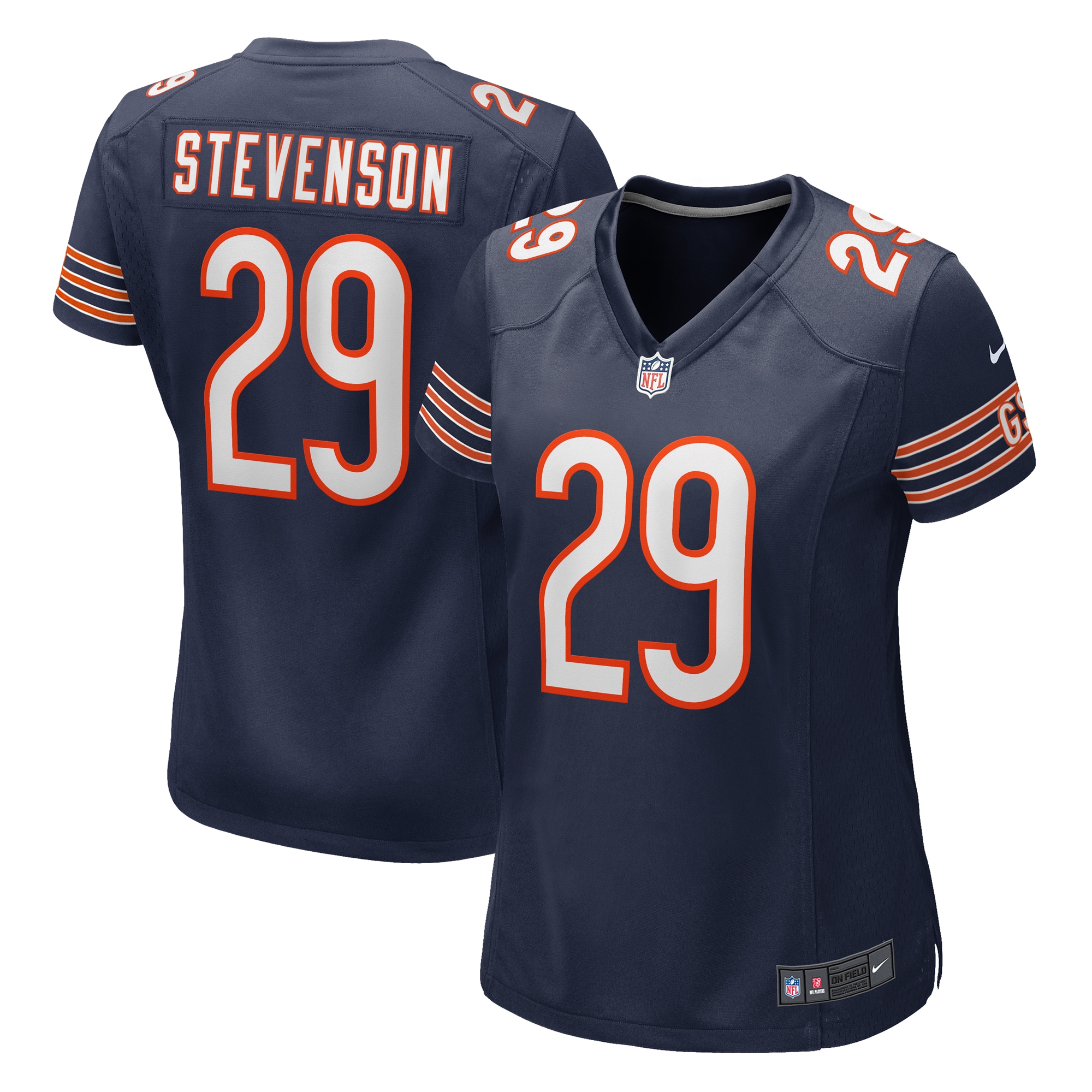 Women's Chicago Bears Tyrique Stevenson Navy Game Jersey JS6138 Saliibo