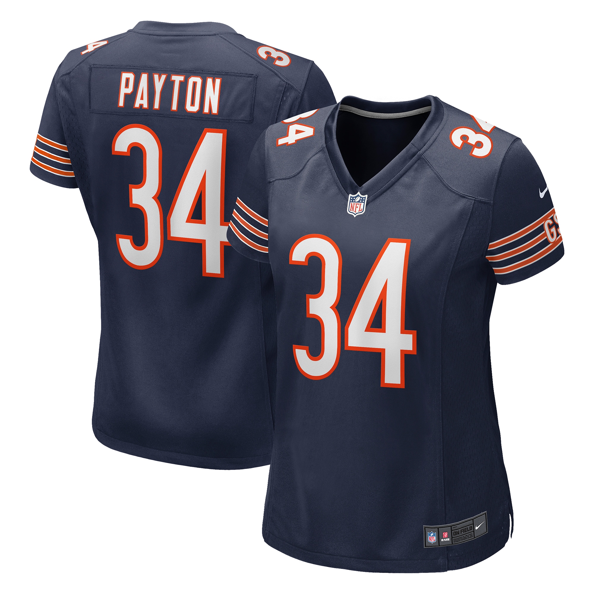 Women's Chicago Bears Walter Payton Navy Game Retired Player Jersey JS2679 Saliibo