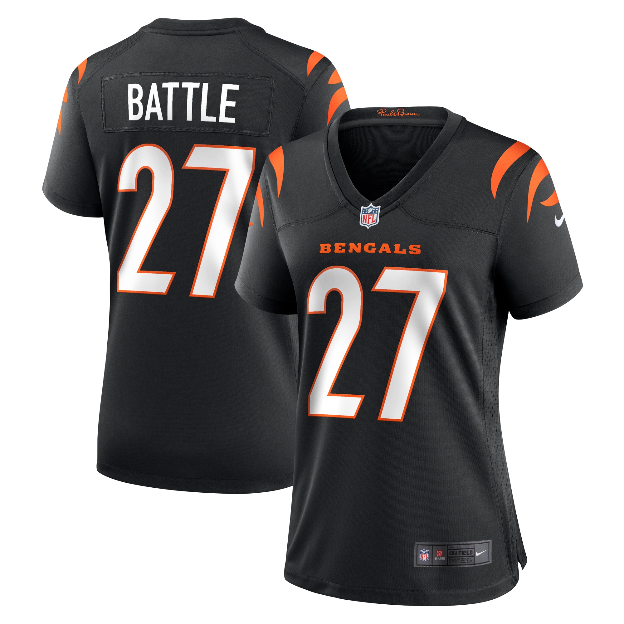 Women's Cincinnati Bengals Battle Black Team Game Jersey JS7622 Saliibo