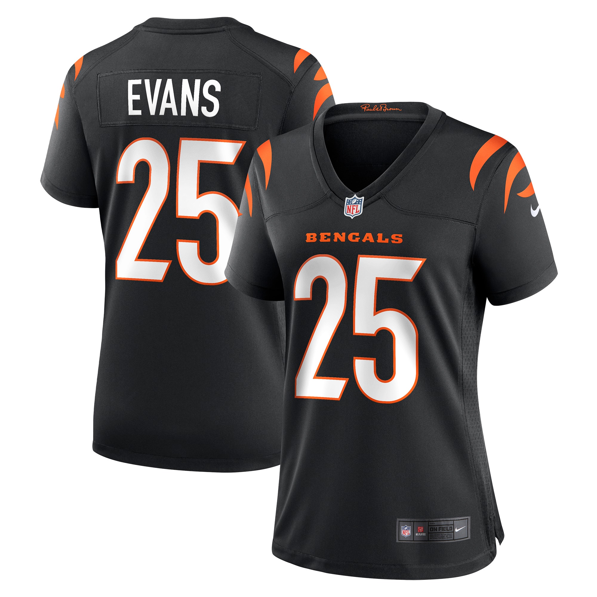 Women's Cincinnati Bengals Chris Evans Black Game Jersey JS9482 Saliibo