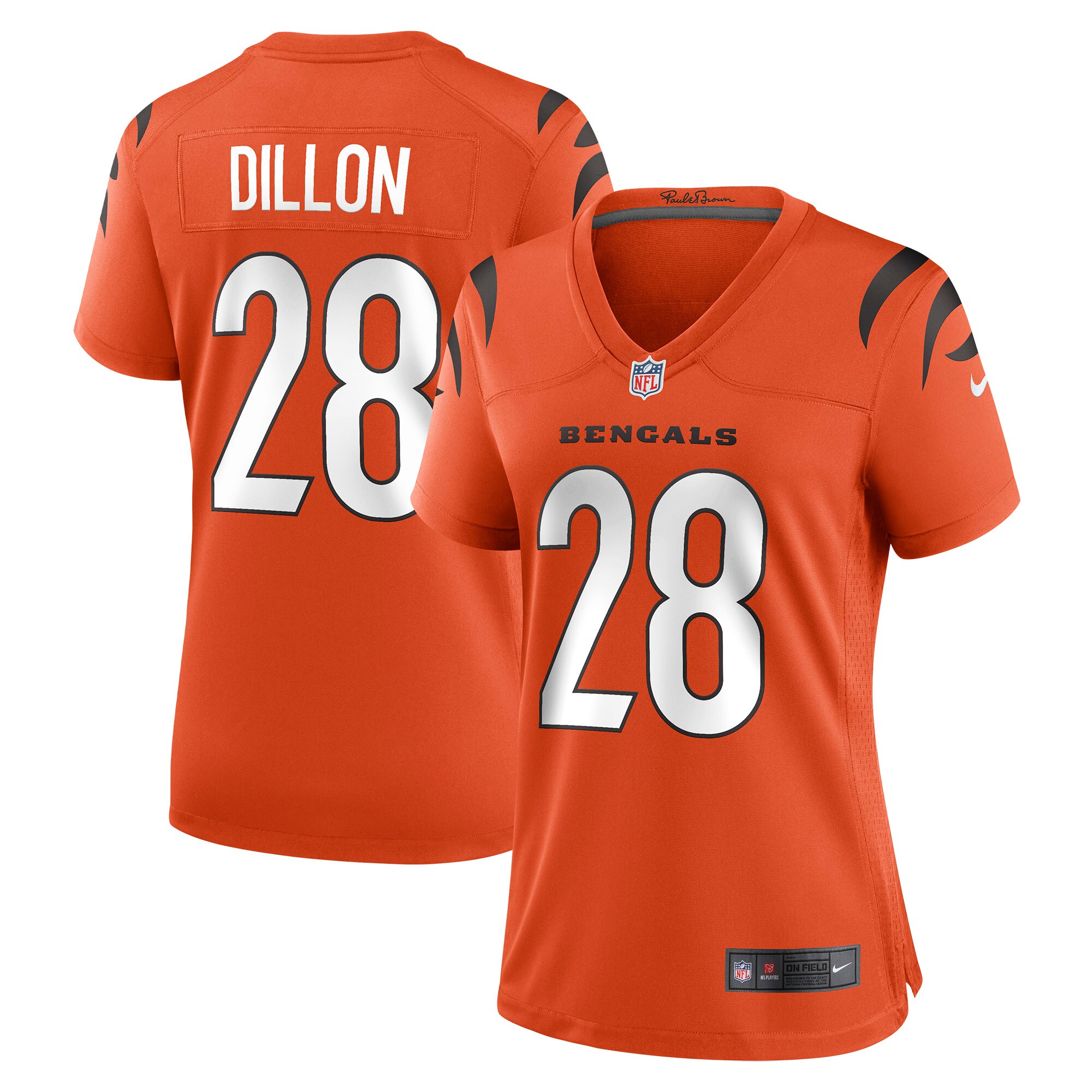 Women's Cincinnati Bengals Corey Dillon Orange Retired Game Jersey JS5399 Saliibo