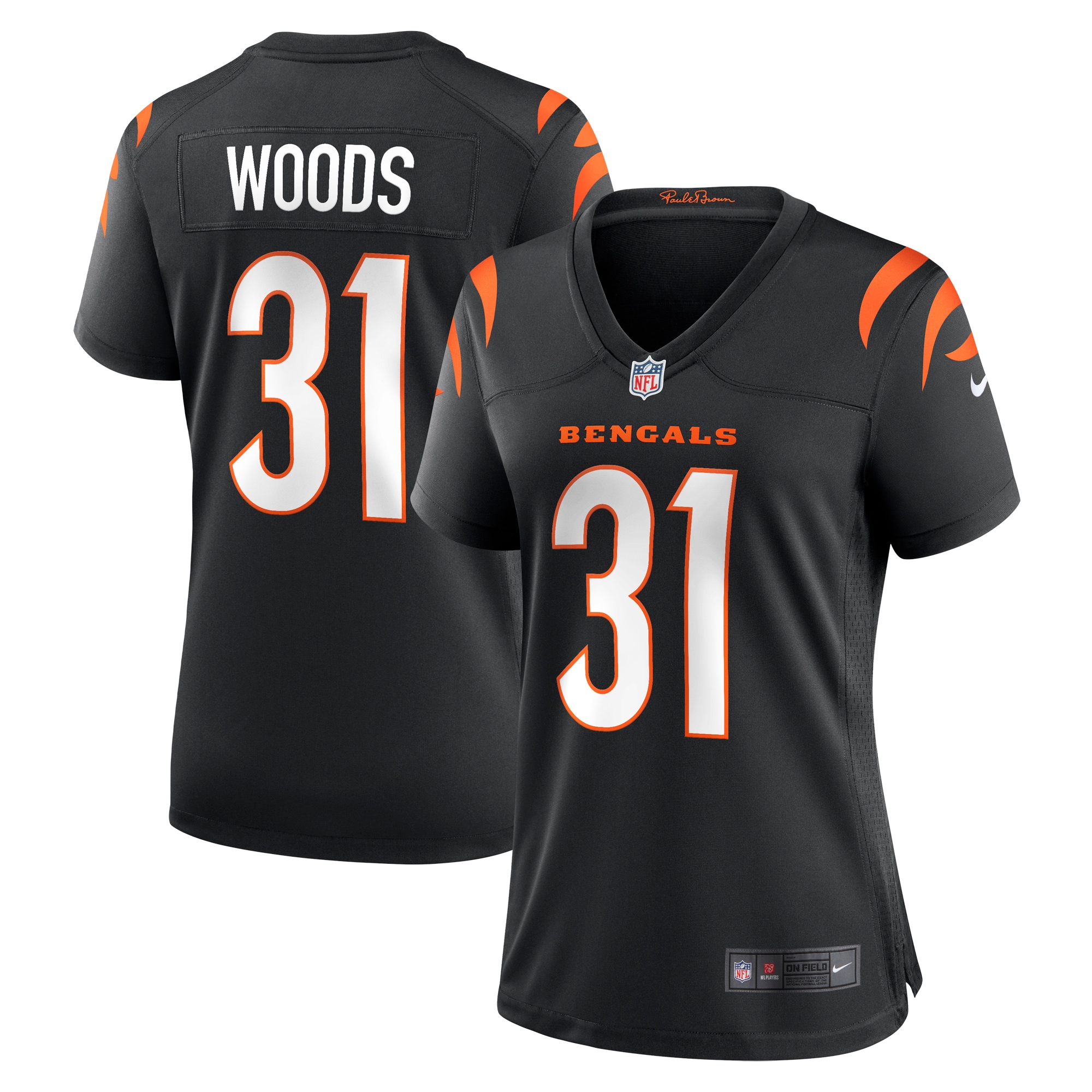Women's Cincinnati Bengals Ickey Woods Black Retired Player Game Jersey JS5444 Saliibo
