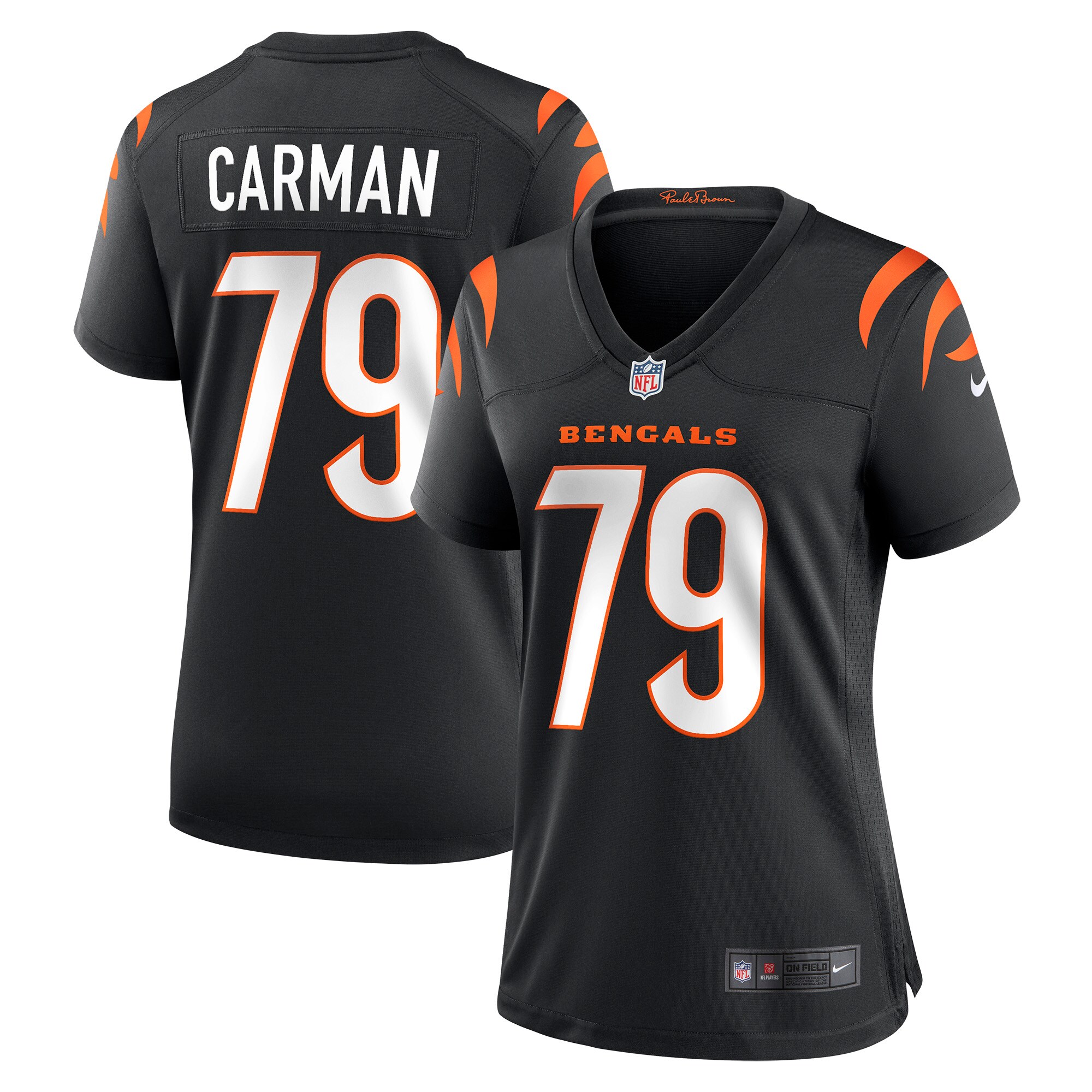 Women's Cincinnati Bengals Jackson Carman Black Game Jersey JS3669 Saliibo