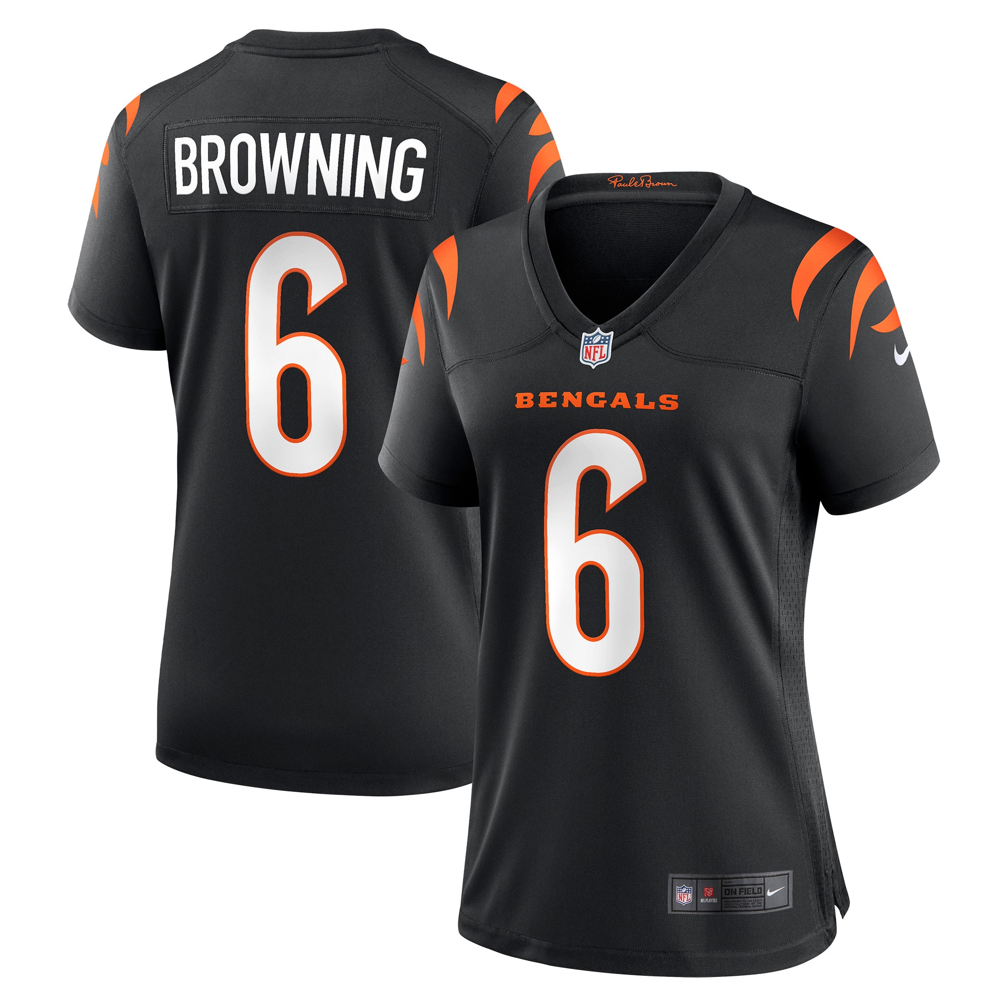 Women's Cincinnati Bengals Jake Browning Black Game Jersey JS5983 Saliibo