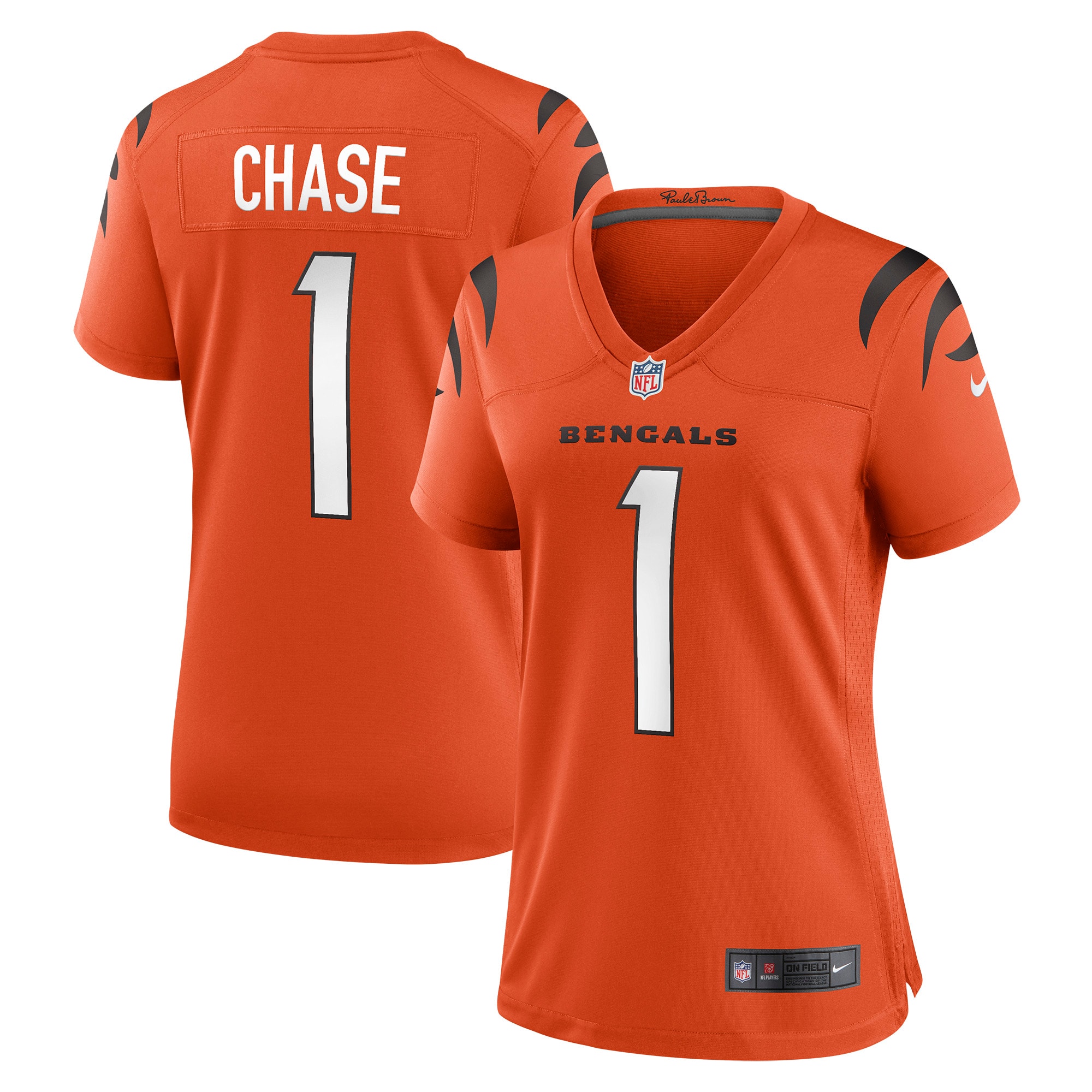 Women's Cincinnati Bengals Ja'Marr Chase Orange Game Jersey JS3114 Saliibo