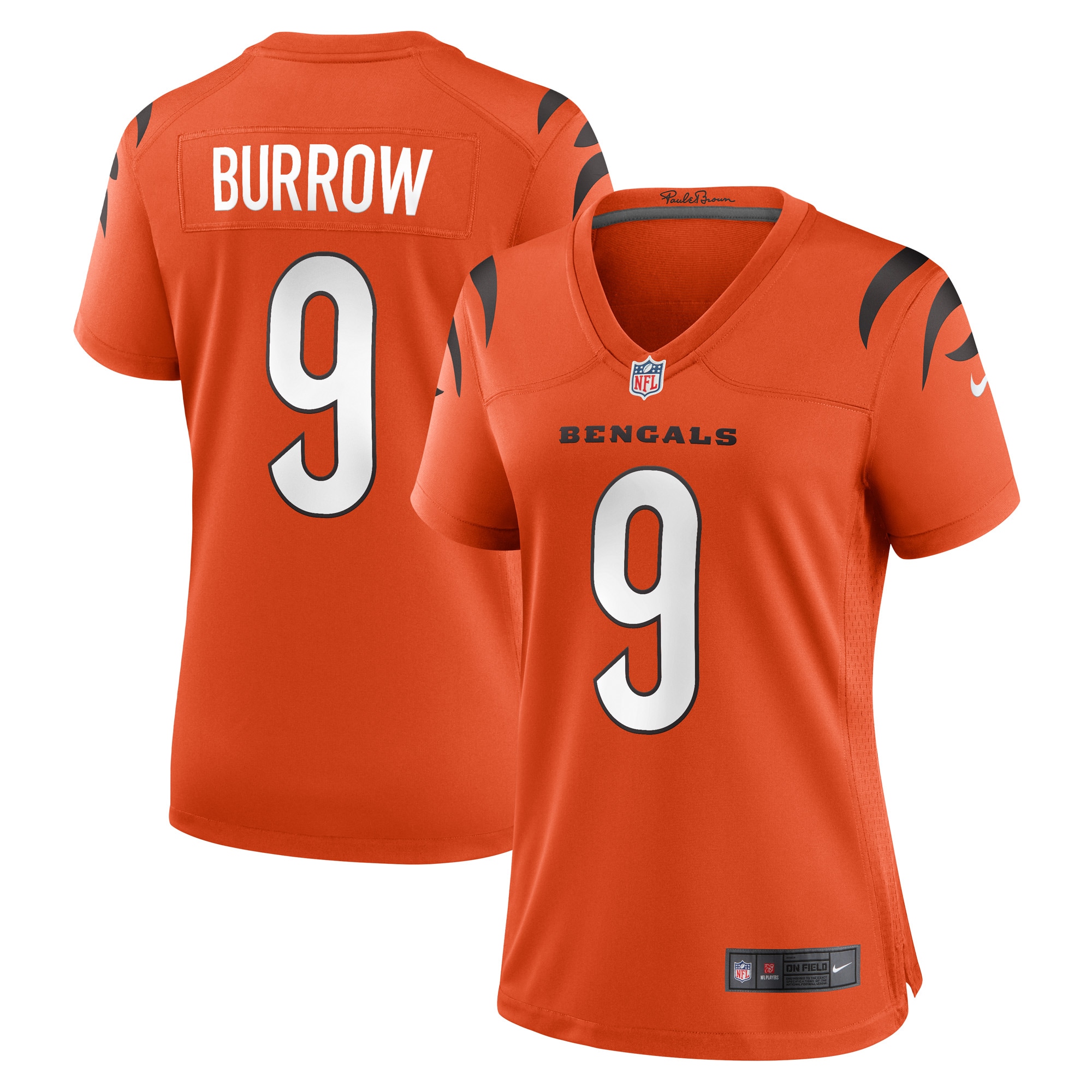 Women's Cincinnati Bengals Joe Burrow Orange Game Jersey JS1974 Saliibo