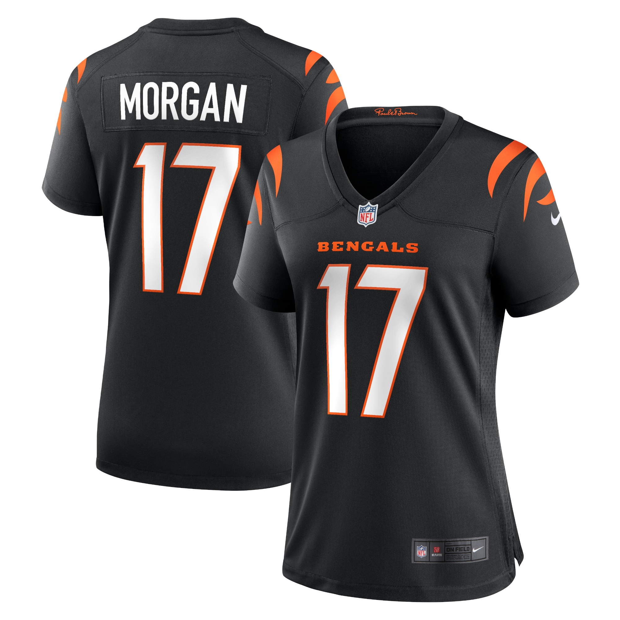 Women's Cincinnati Bengals Stanley Morgan Black Player Game Jersey JS5330 Saliibo