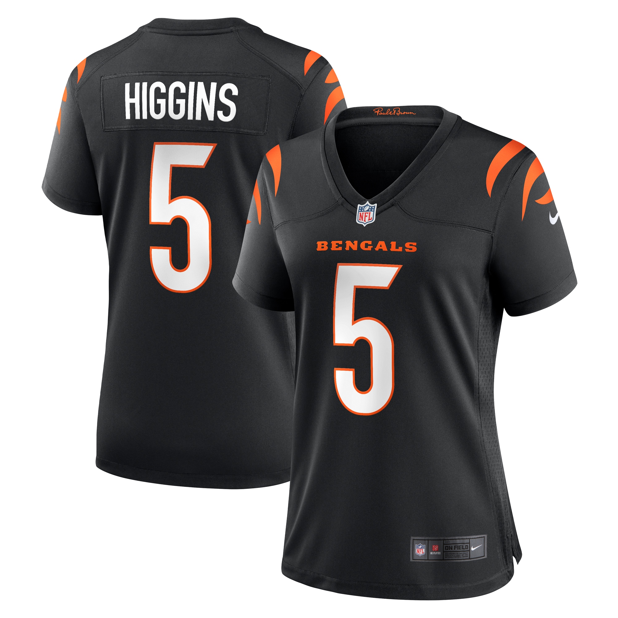 Women's Cincinnati Bengals Tee Higgins Black Game Player Jersey JS4415 Saliibo
