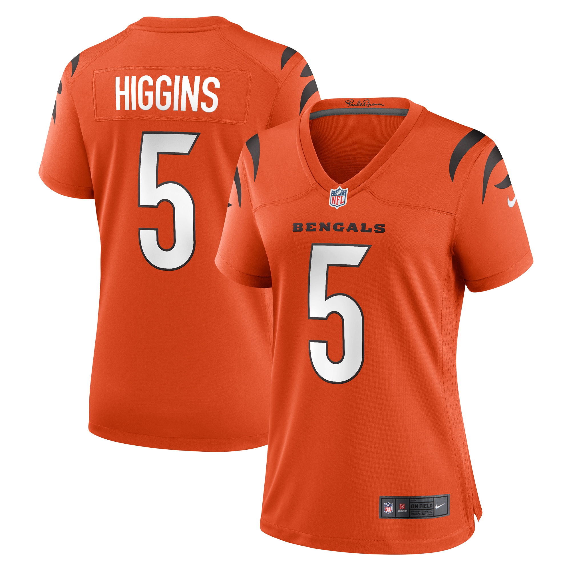 Women's Cincinnati Bengals Tee Higgins Orange Alternate Game Player Jersey JS9729 Saliibo