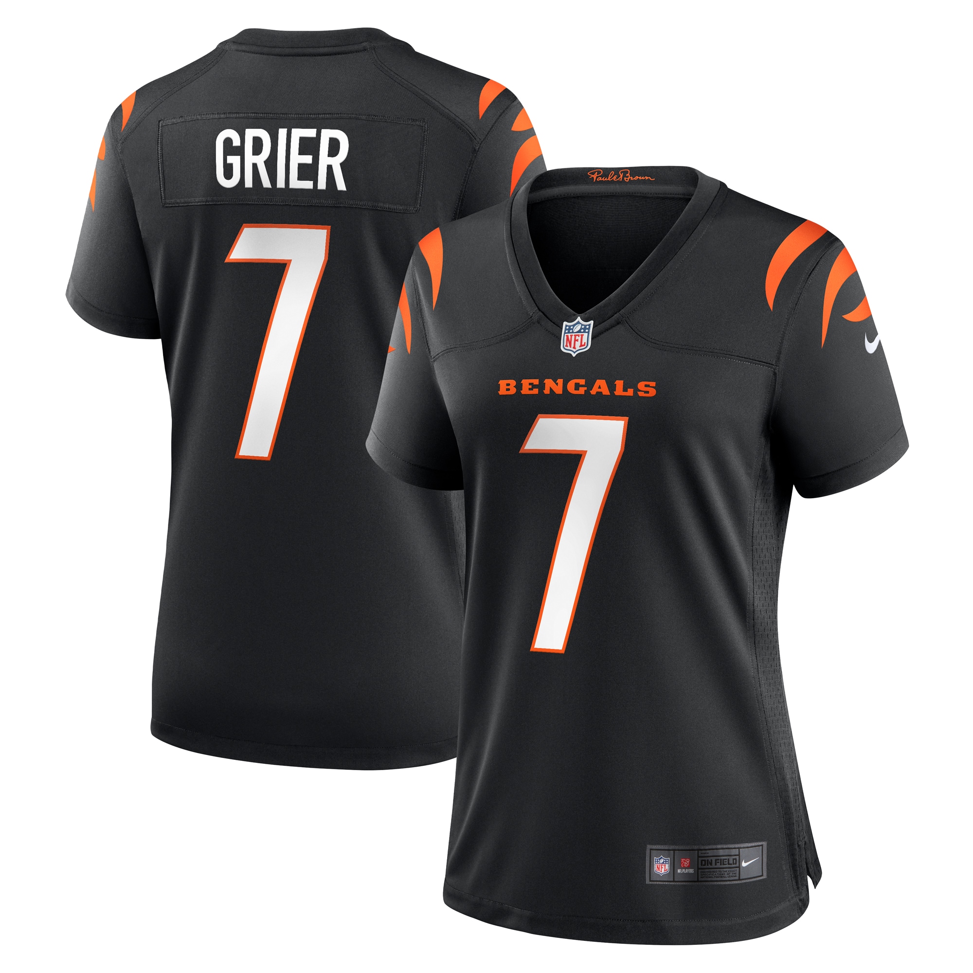 Women's Cincinnati Bengals Will Grier Black Team Game Jersey JS5165 Saliibo