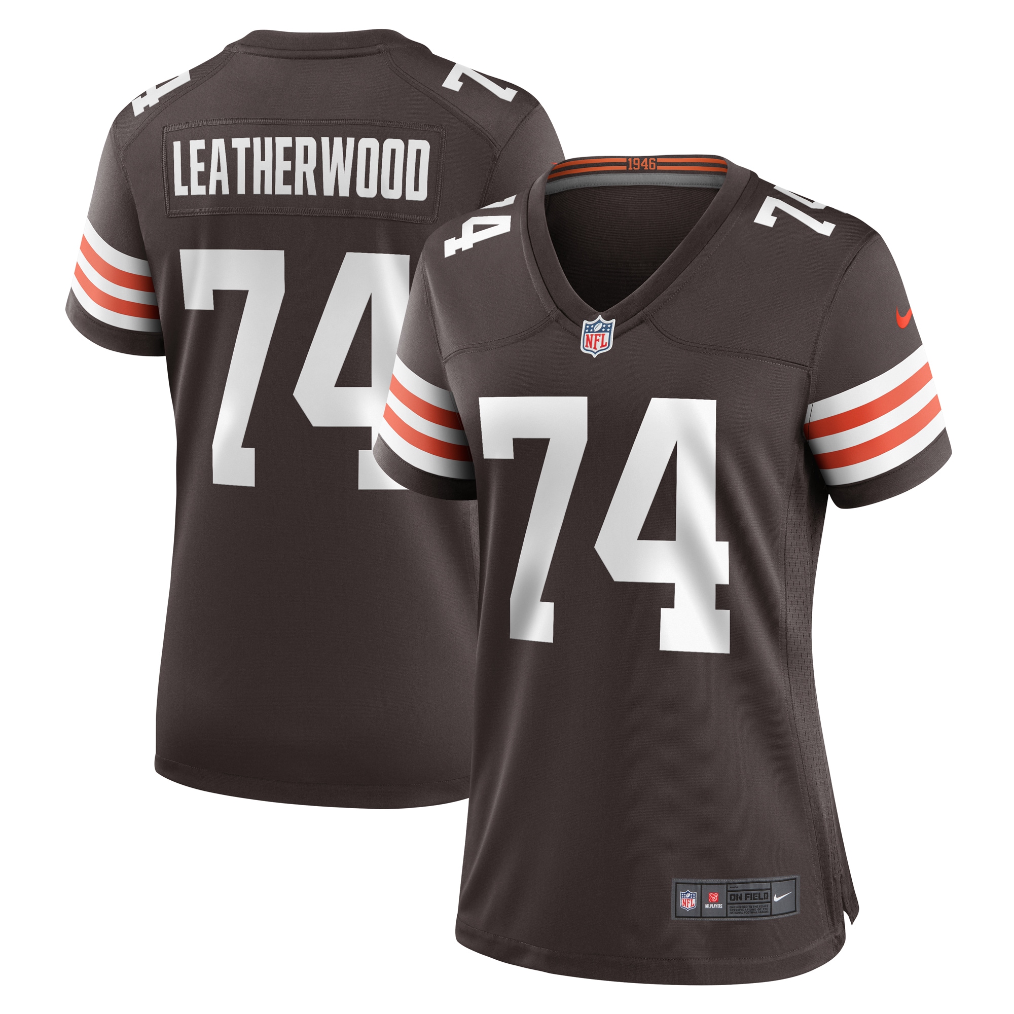 Women's Cleveland Browns Alex Leatherwood Brown Team Game Jersey JS8388 Saliibo