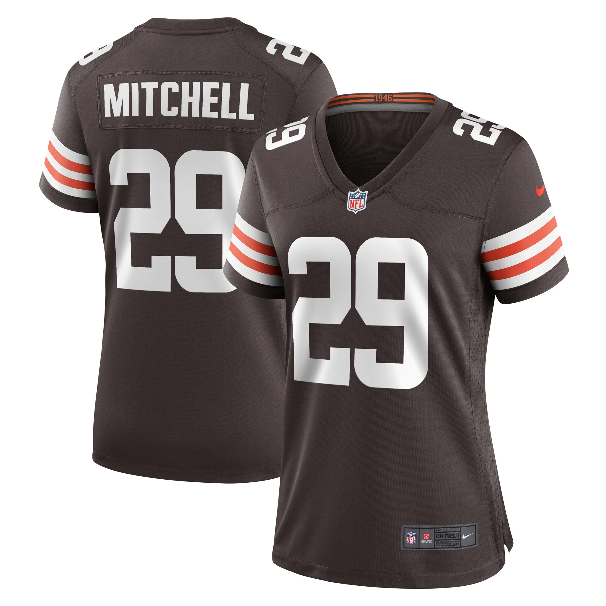 Women's Cleveland Browns Cameron Mitchell Brown Team Game Jersey JS6964 Saliibo