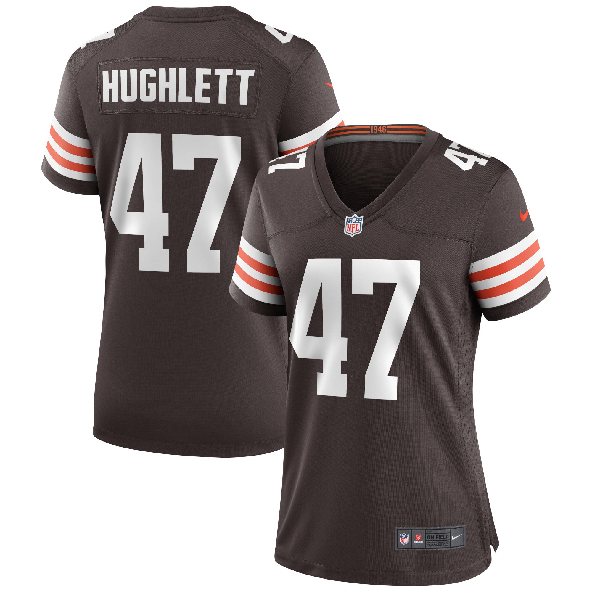 Women's Cleveland Browns Charley Hughlett Brown Game Jersey JS4116 Saliibo