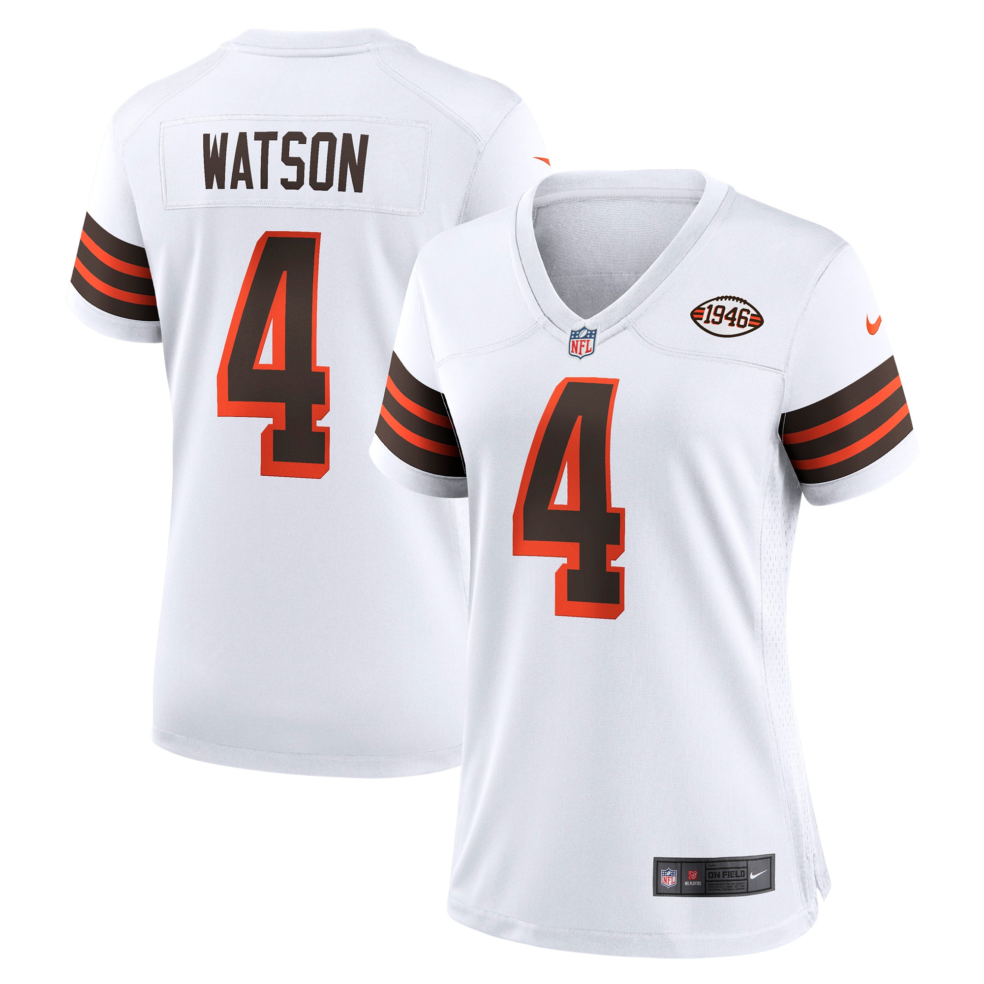 Women's Cleveland Browns Deshaun Watson White Player Jersey JS7546 Saliibo