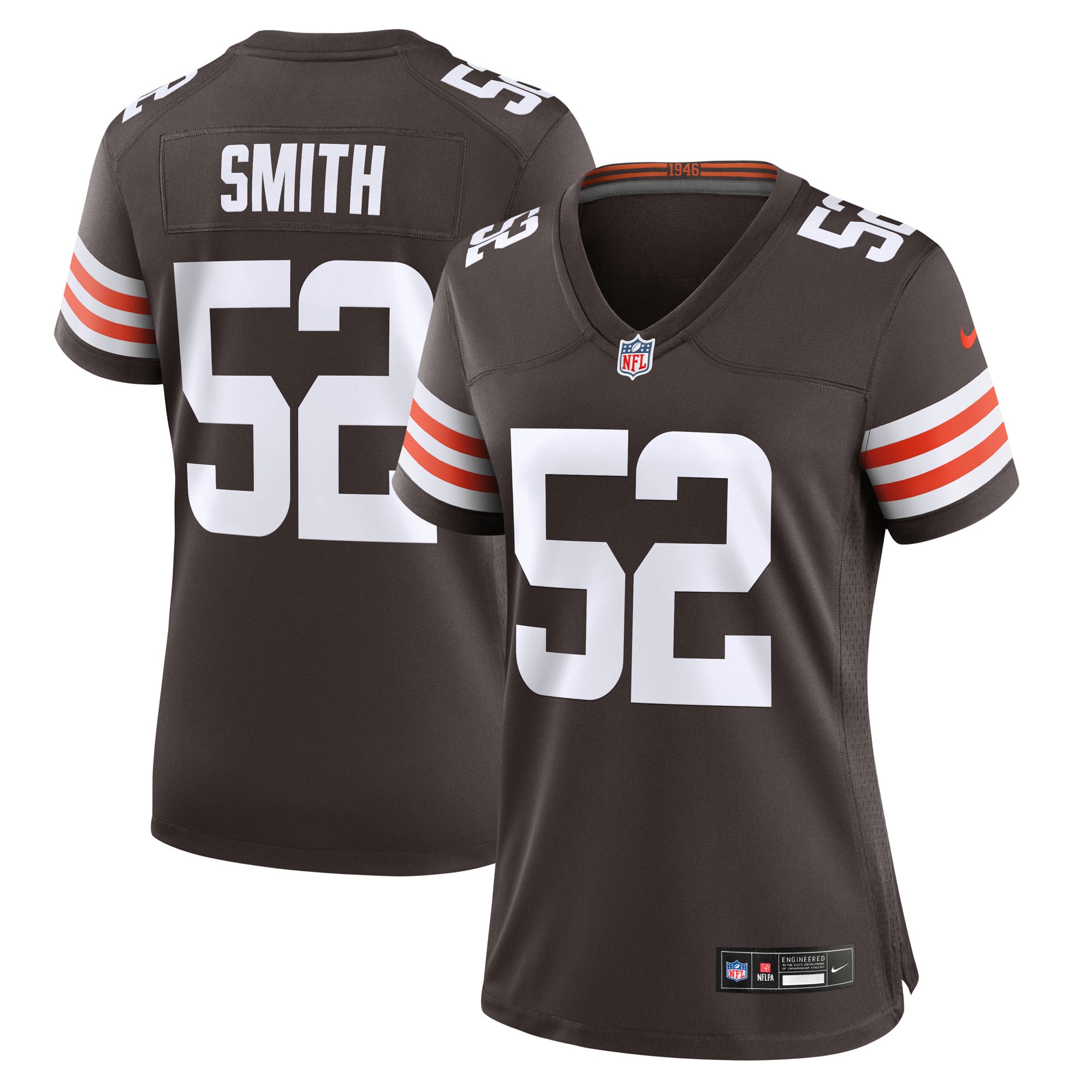 Women's Cleveland Browns Elerson Smith Brown Team Game Jersey JS9059 Saliibo