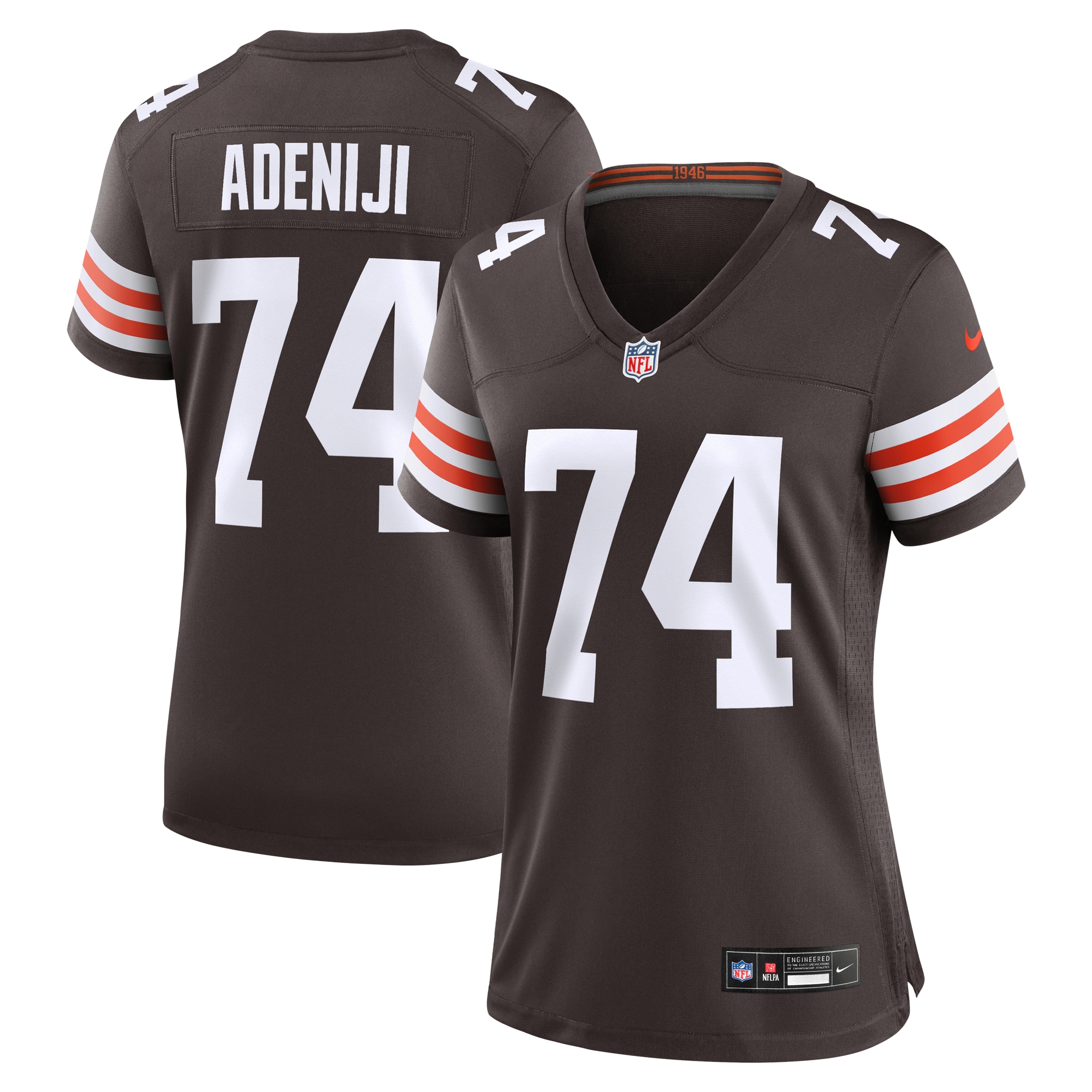 Women's Cleveland Browns Hakeem Adeniji Brown Game Jersey JS6344 Saliibo