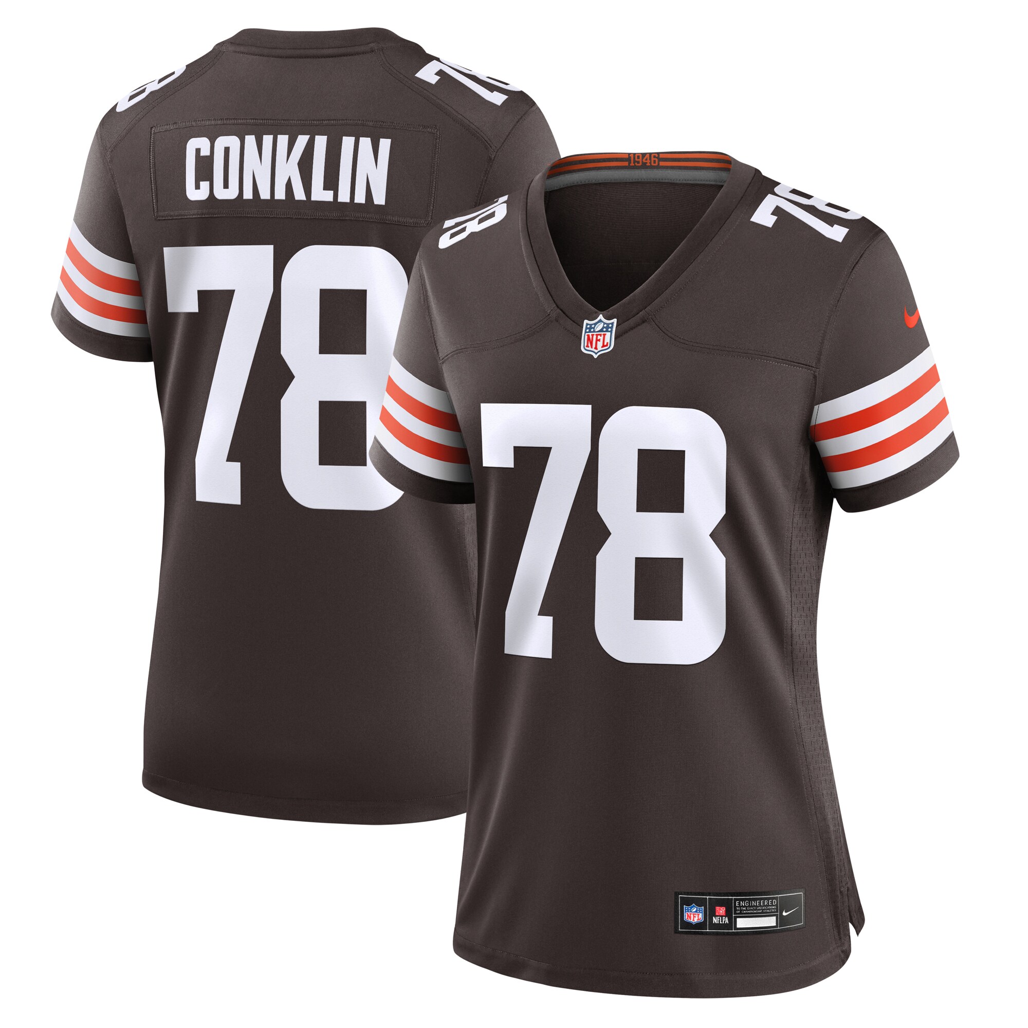 Women's Cleveland Browns Jack Conklin Brown Game Jersey JS5414 Saliibo