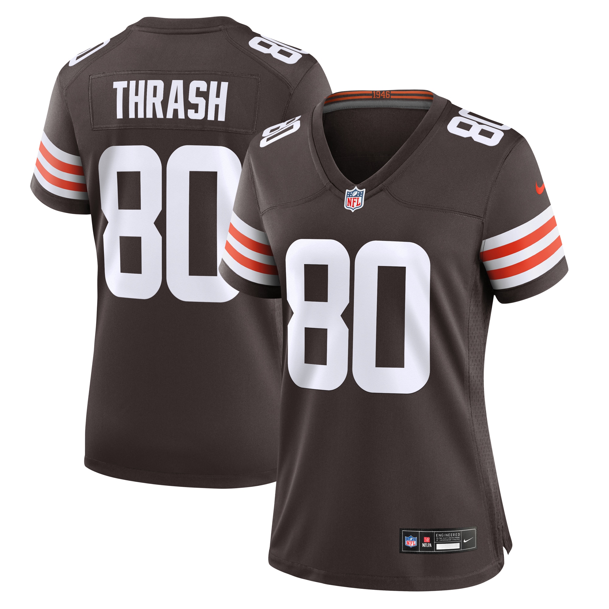 Women's Cleveland Browns Jamari Thrash Brown Game Jersey JS7516 Saliibo