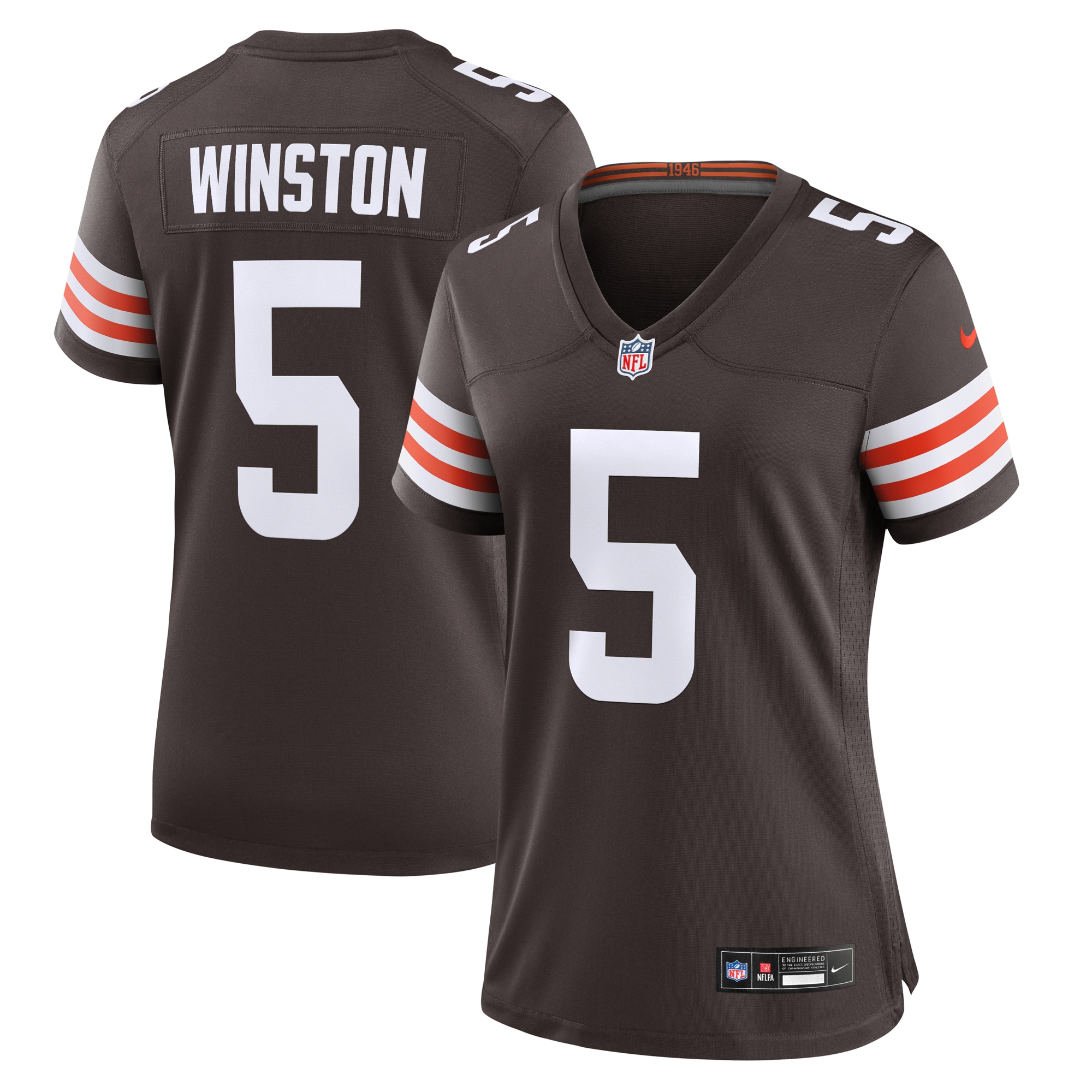 Women's Cleveland Browns Jameis Winston Brown Game Jersey JS6528 Saliibo
