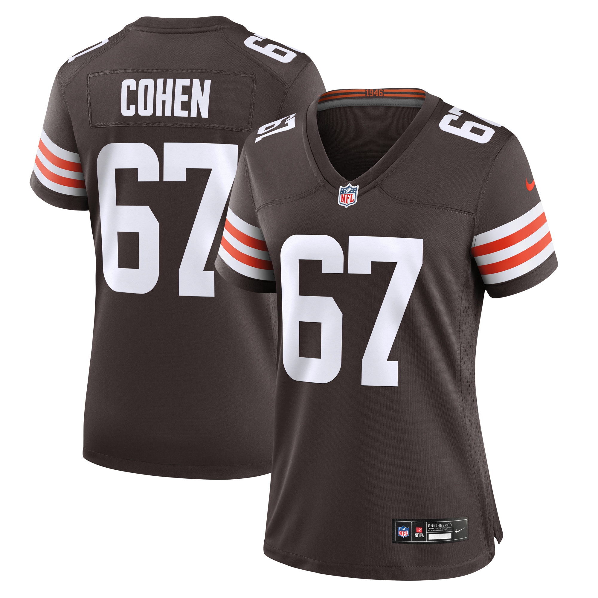 Women's Cleveland Browns Javion Cohen Brown Game Jersey JS4663 Saliibo