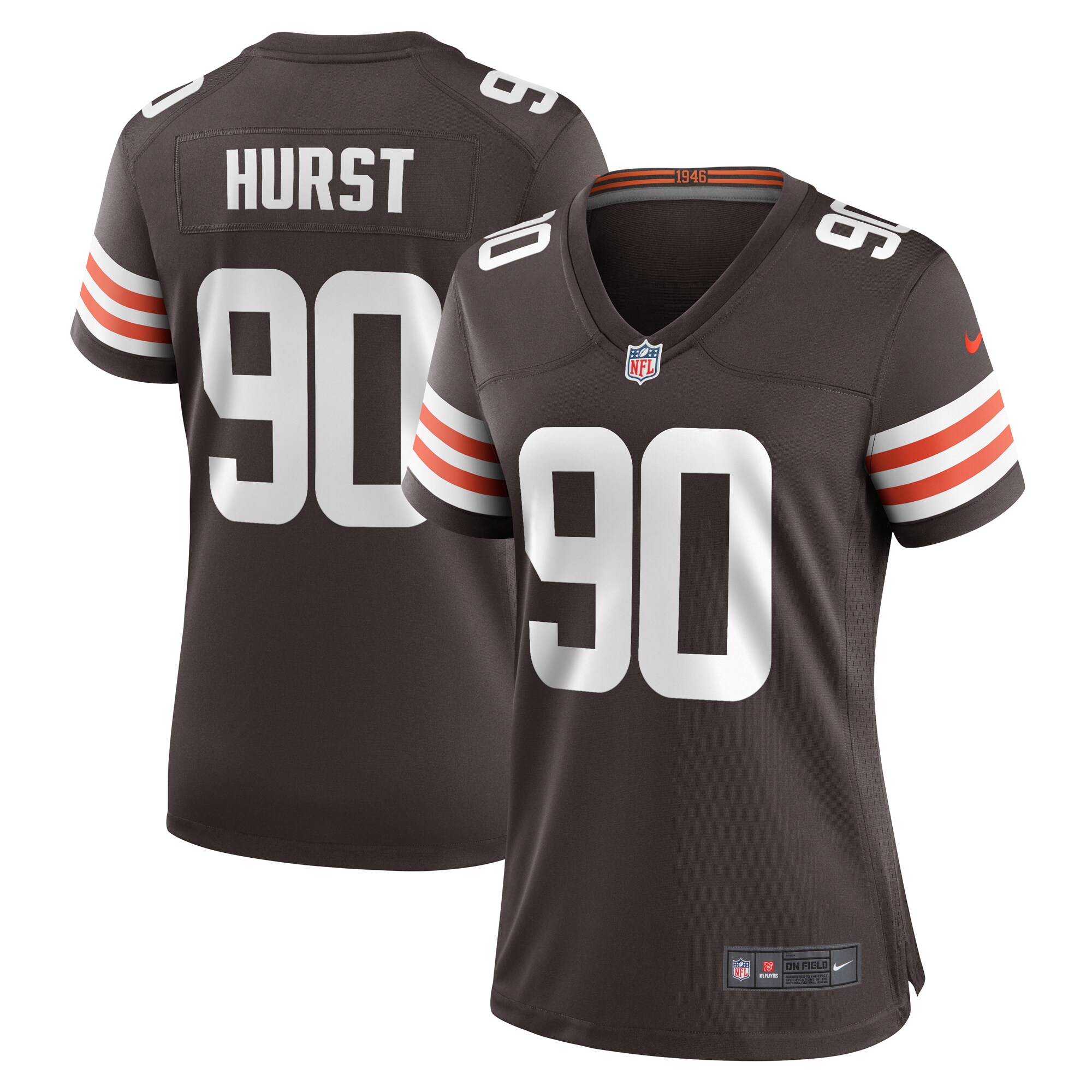 Women's Cleveland Browns Maurice Hurst Brown Women's All Player Jersey JS6023 Saliibo