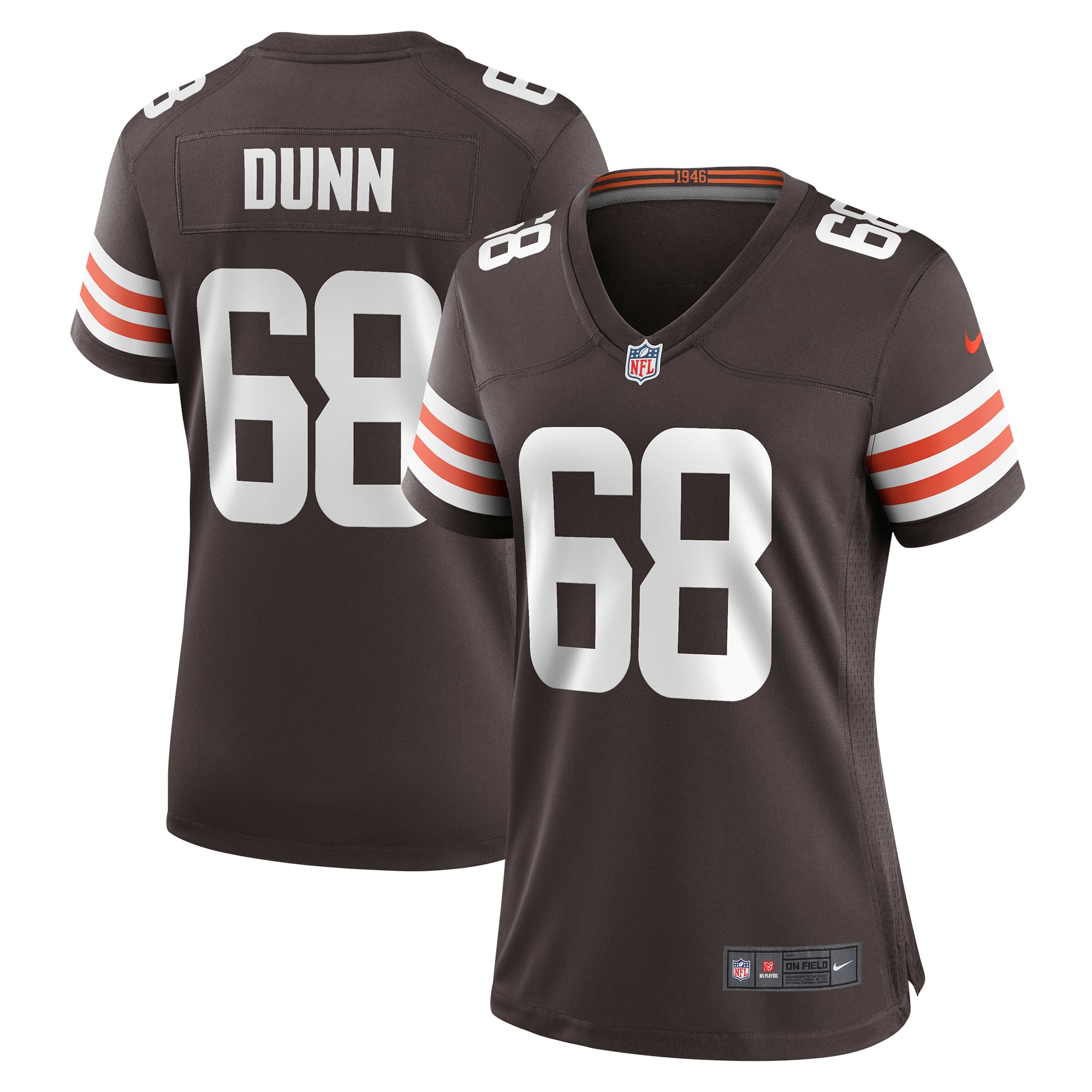 Women's Cleveland Browns Michael Dunn Brown Game Jersey JS5435 Saliibo