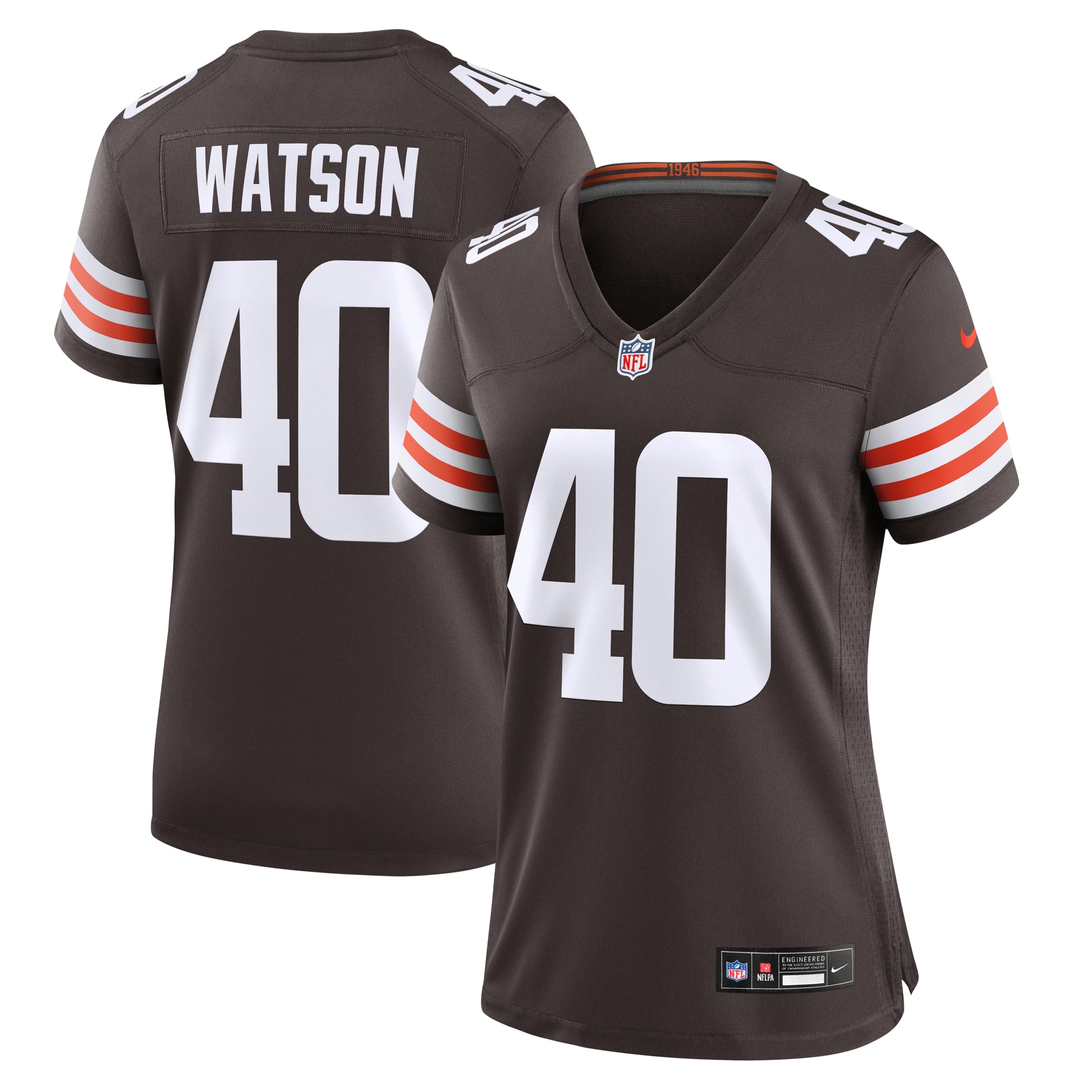 Women's Cleveland Browns Nathaniel Watson Brown Game Jersey JS8428 Saliibo