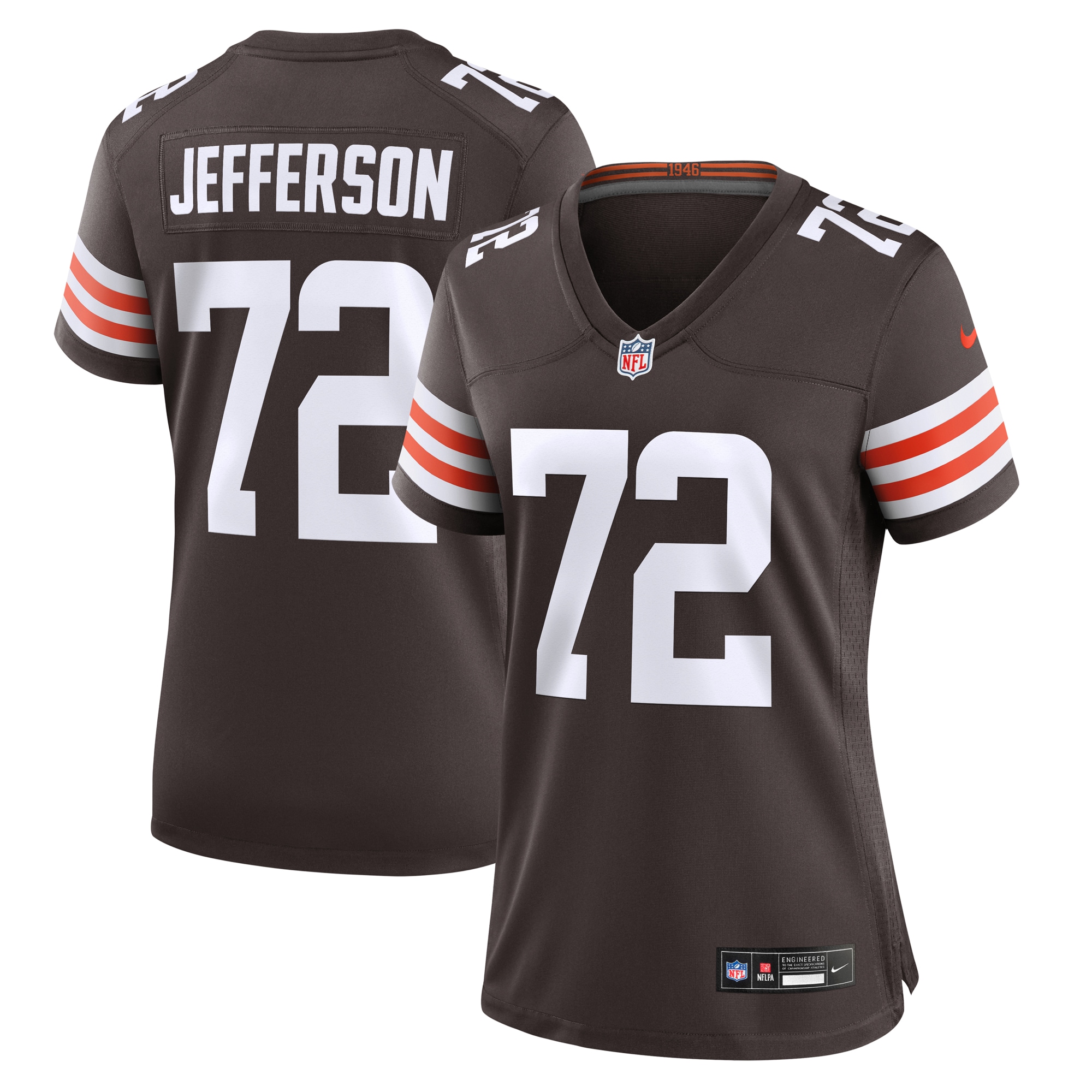 Women's Cleveland Browns Quinton Jefferson Brown Game Jersey JS1633 Saliibo