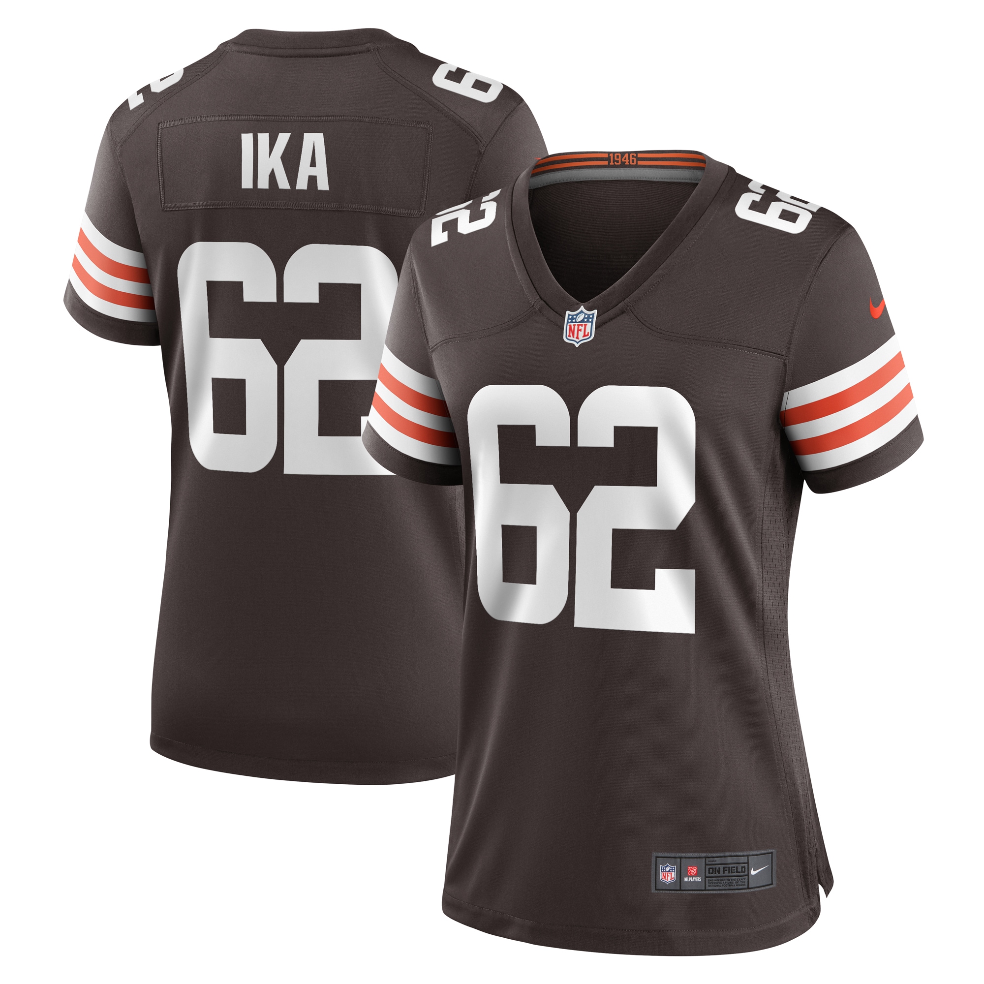 Women's Cleveland Browns Siaki Ika Brown Team Game Jersey JS6165 Saliibo