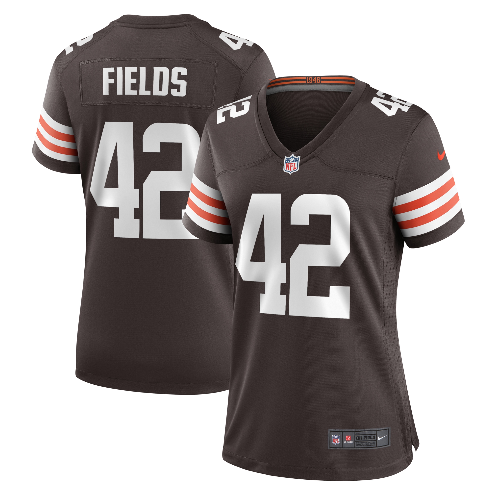 Women's Cleveland Browns Tony Fields II Brown Team Game Jersey JS3288 Saliibo