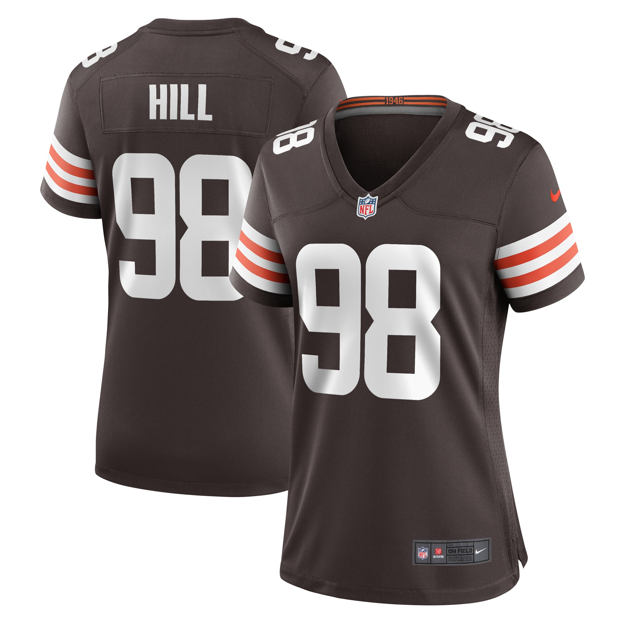 Women's Cleveland Browns Trysten Hill Brown Game Jersey JS5623 Saliibo